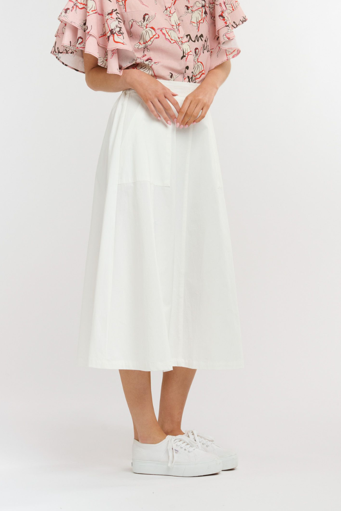 MELODY A-LINE SKIRT WHITE