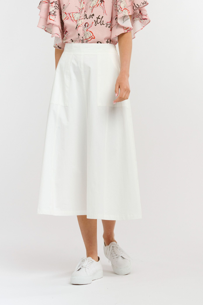 MELODY A-LINE SKIRT WHITE