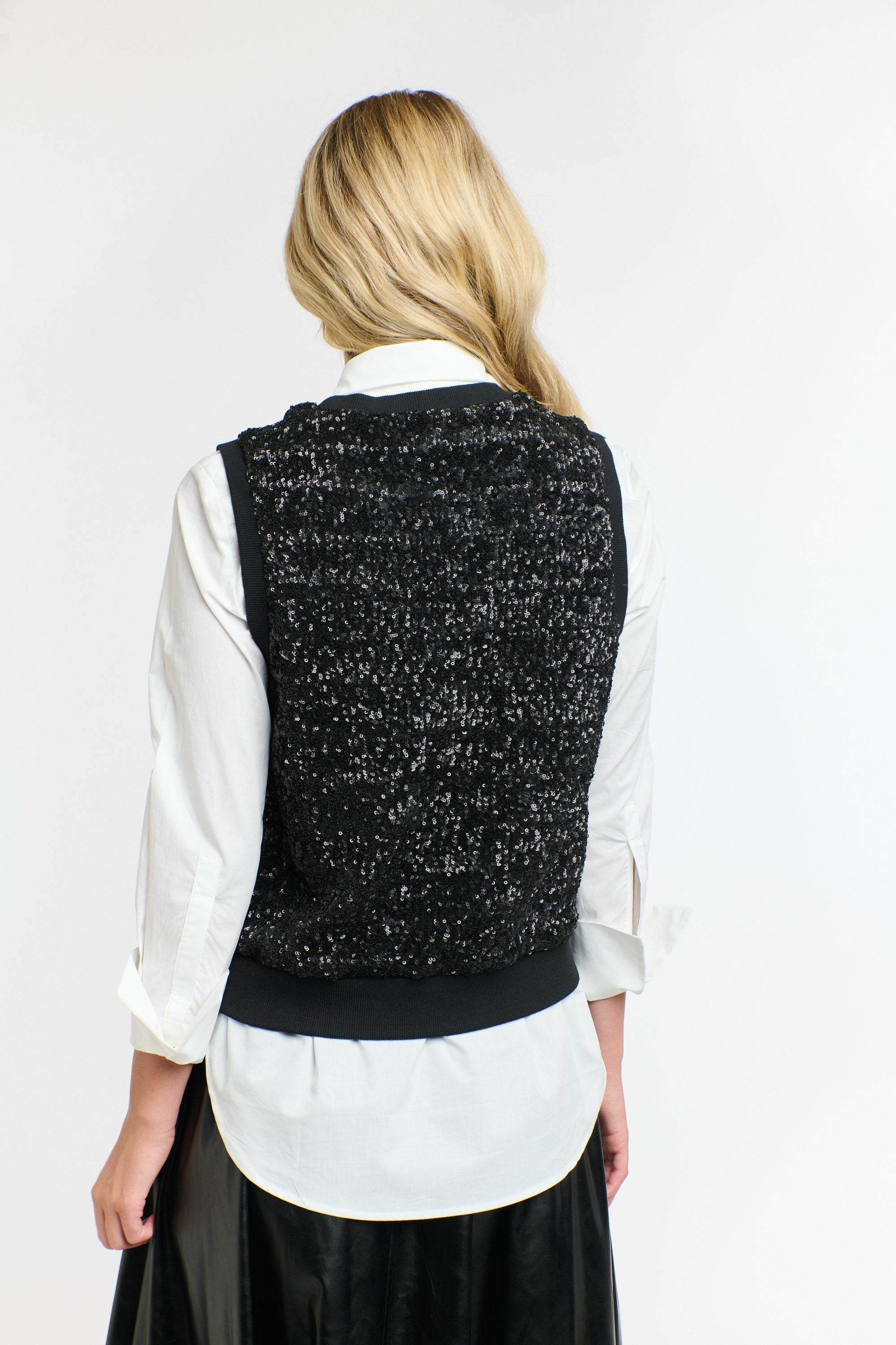 SEQUINS TANK BLACK