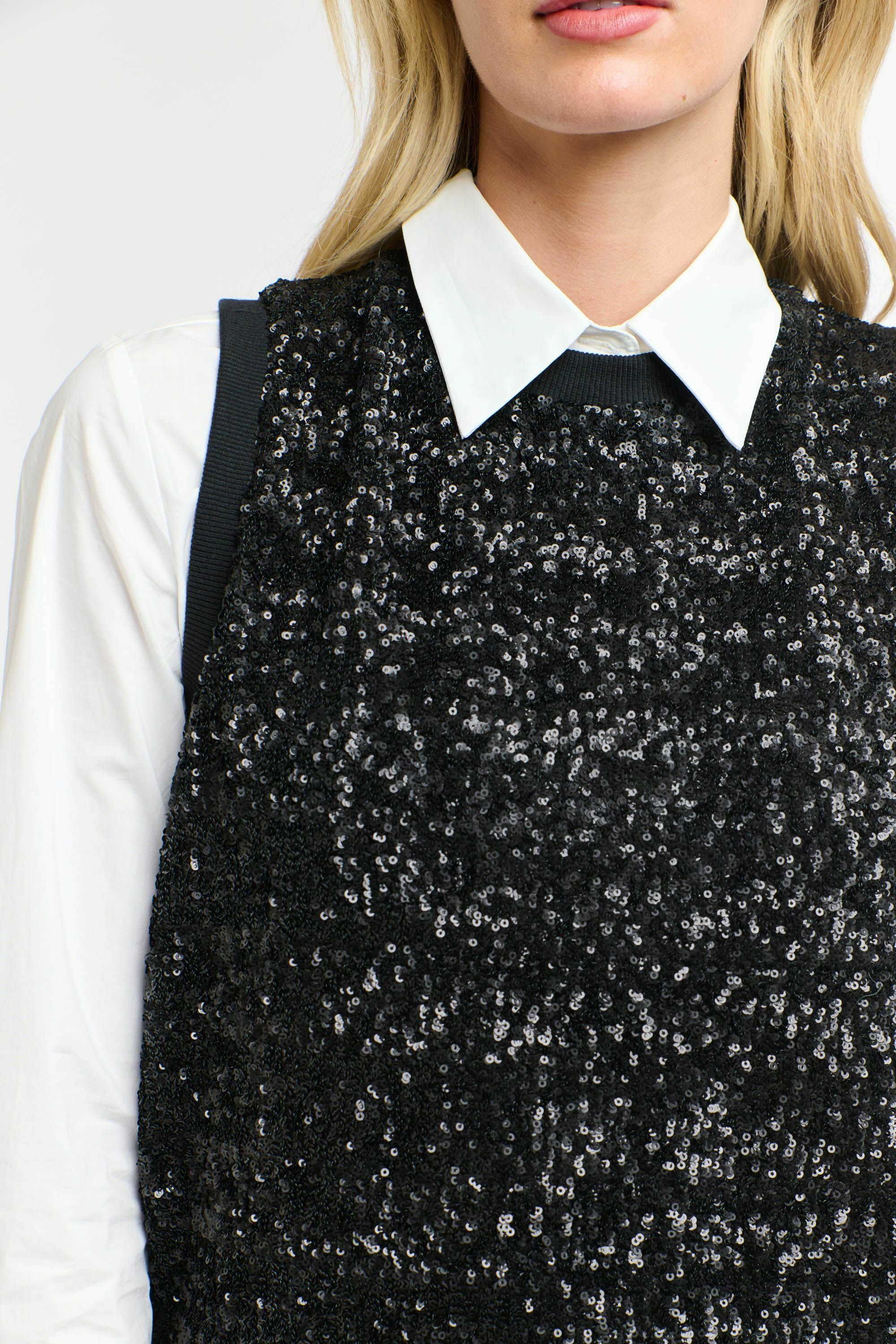 SEQUINS TANK BLACK
