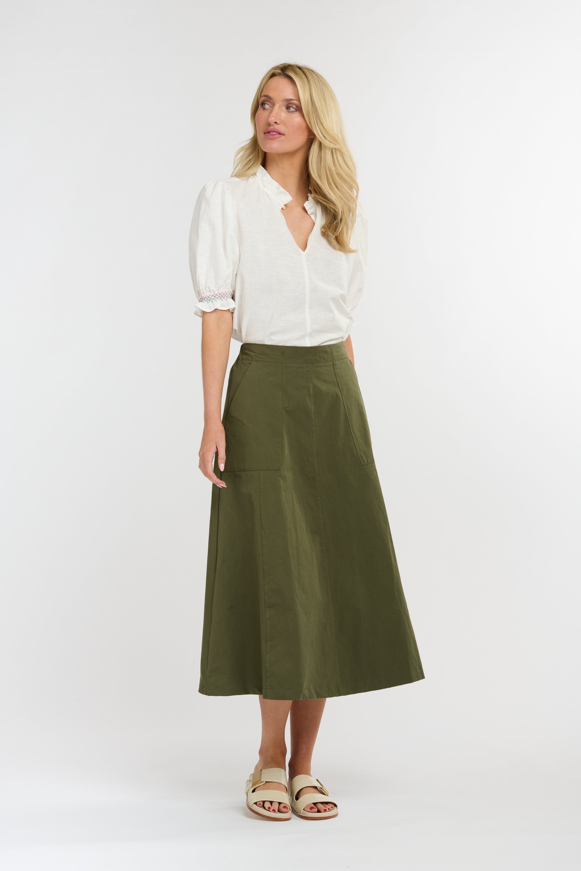 MELODY A-LINE SKIRT KHAKI