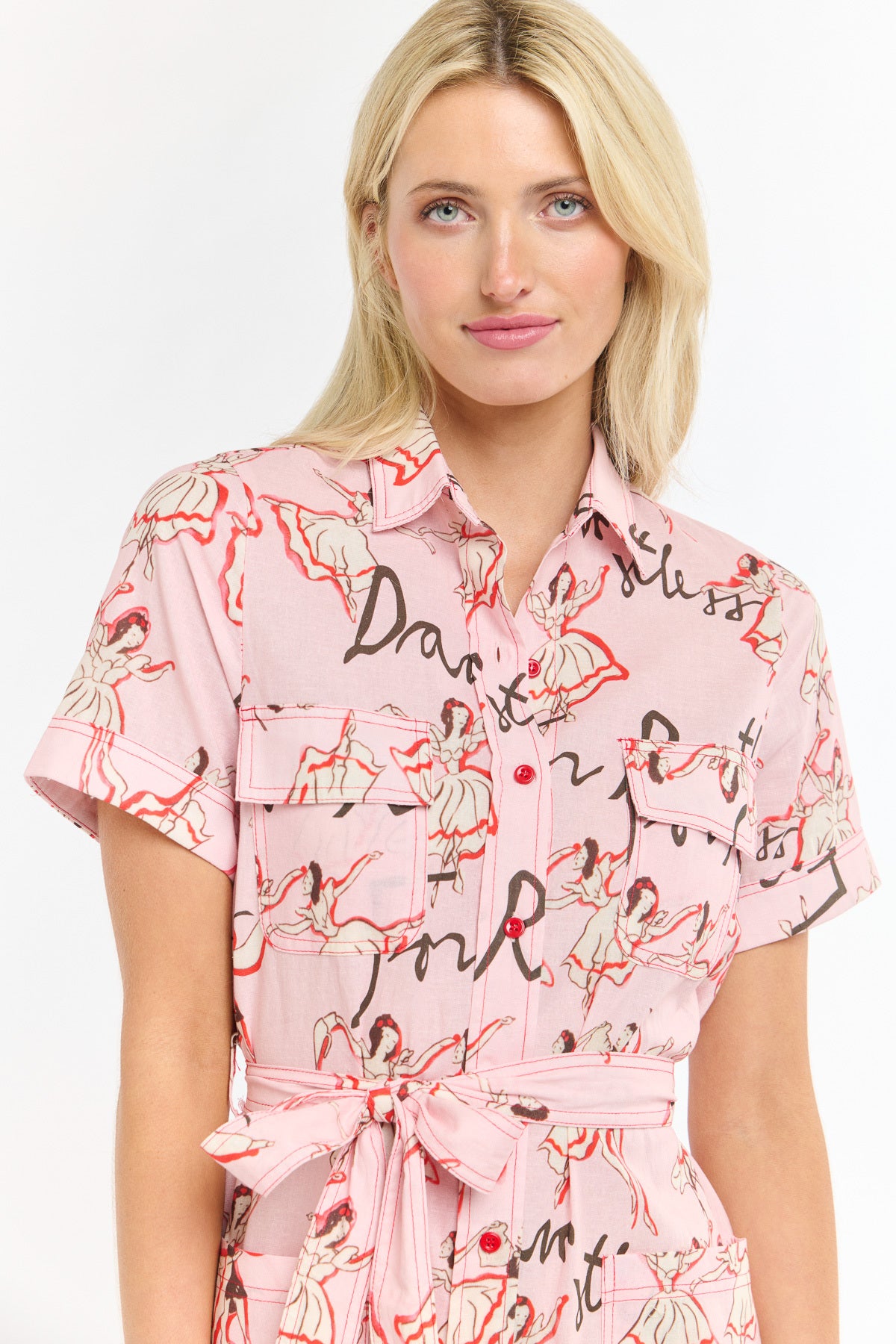 MARLO POCKET SHIRTDRESS BALLET PINK