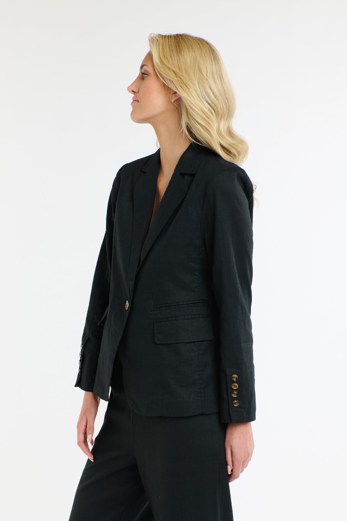 PORTOFINO LINEN BLAZER BLACK