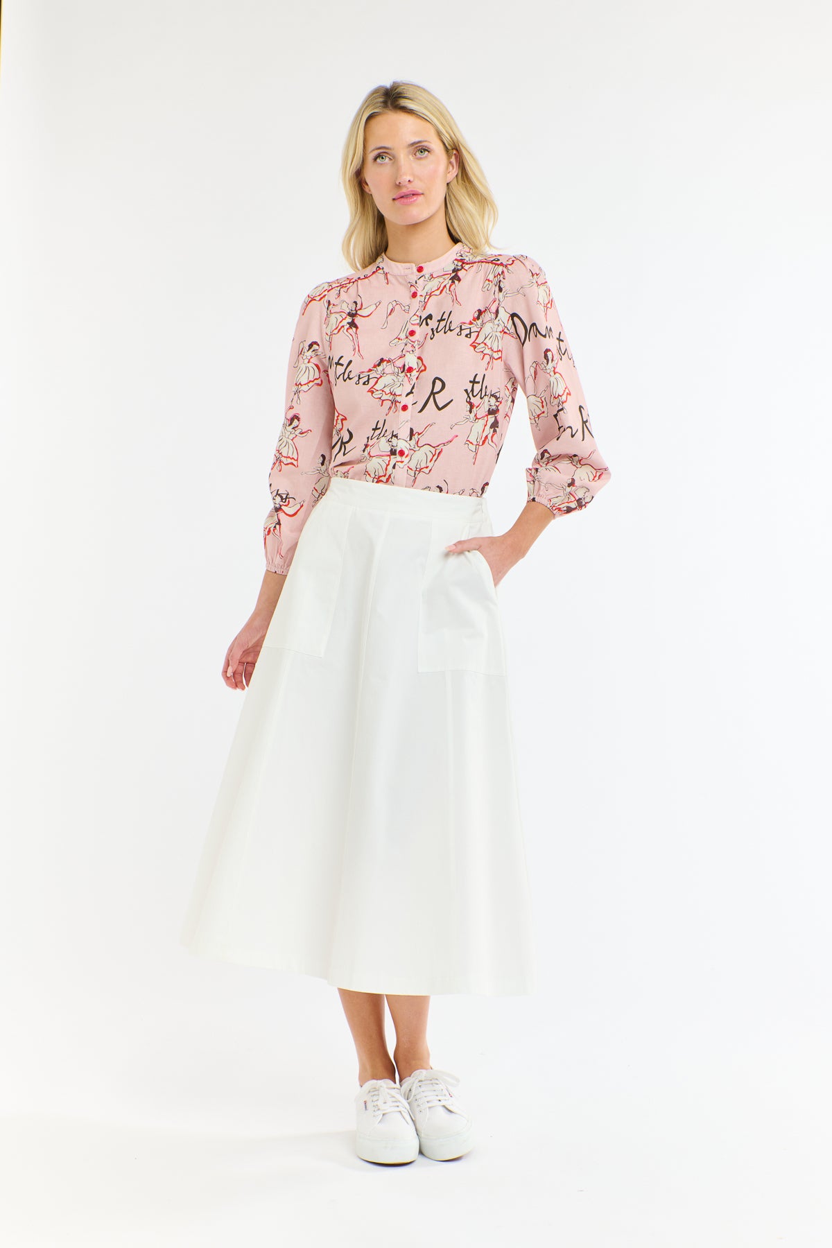 MELODY A-LINE SKIRT WHITE
