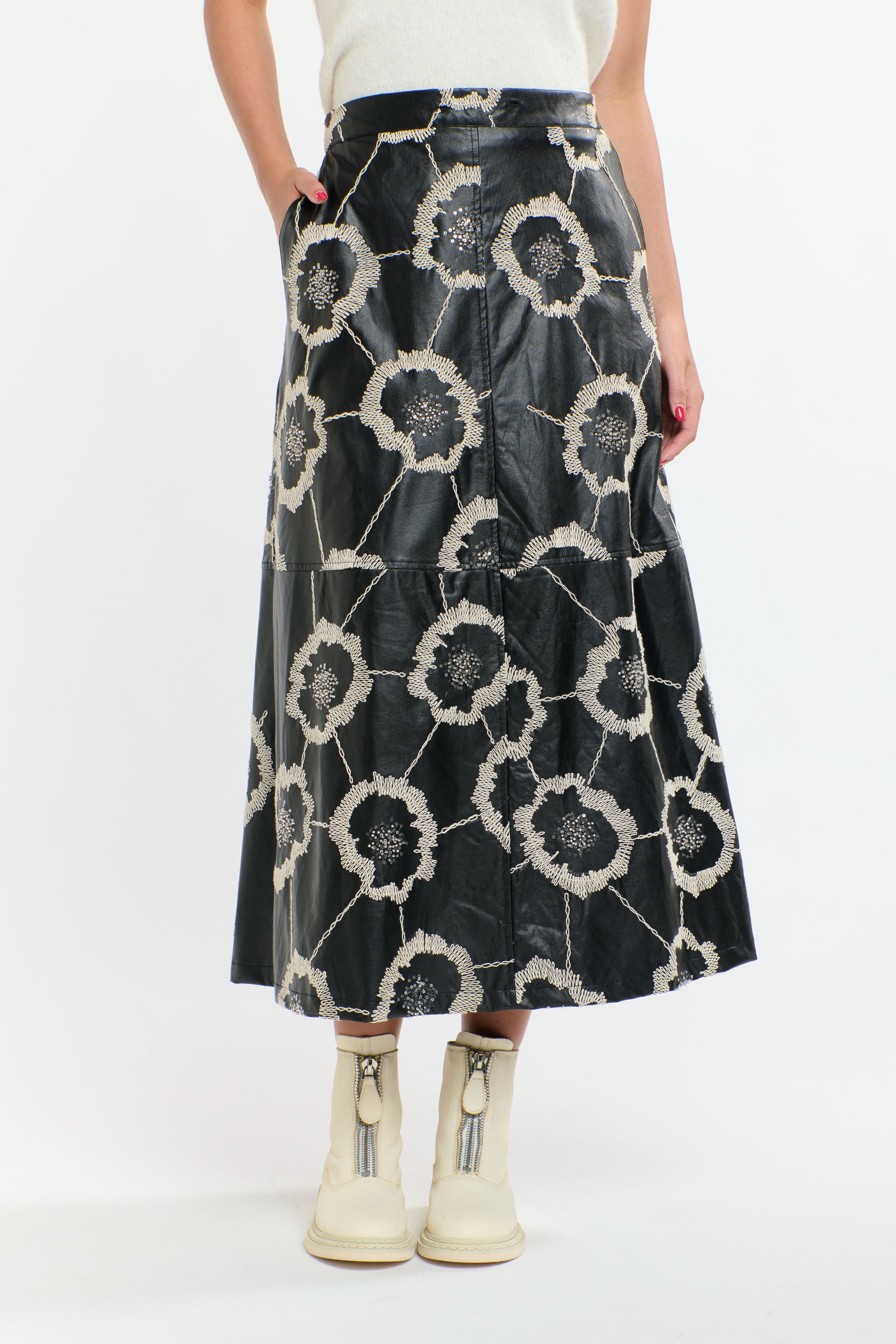 FLORENCE PU SKIRT BLACK