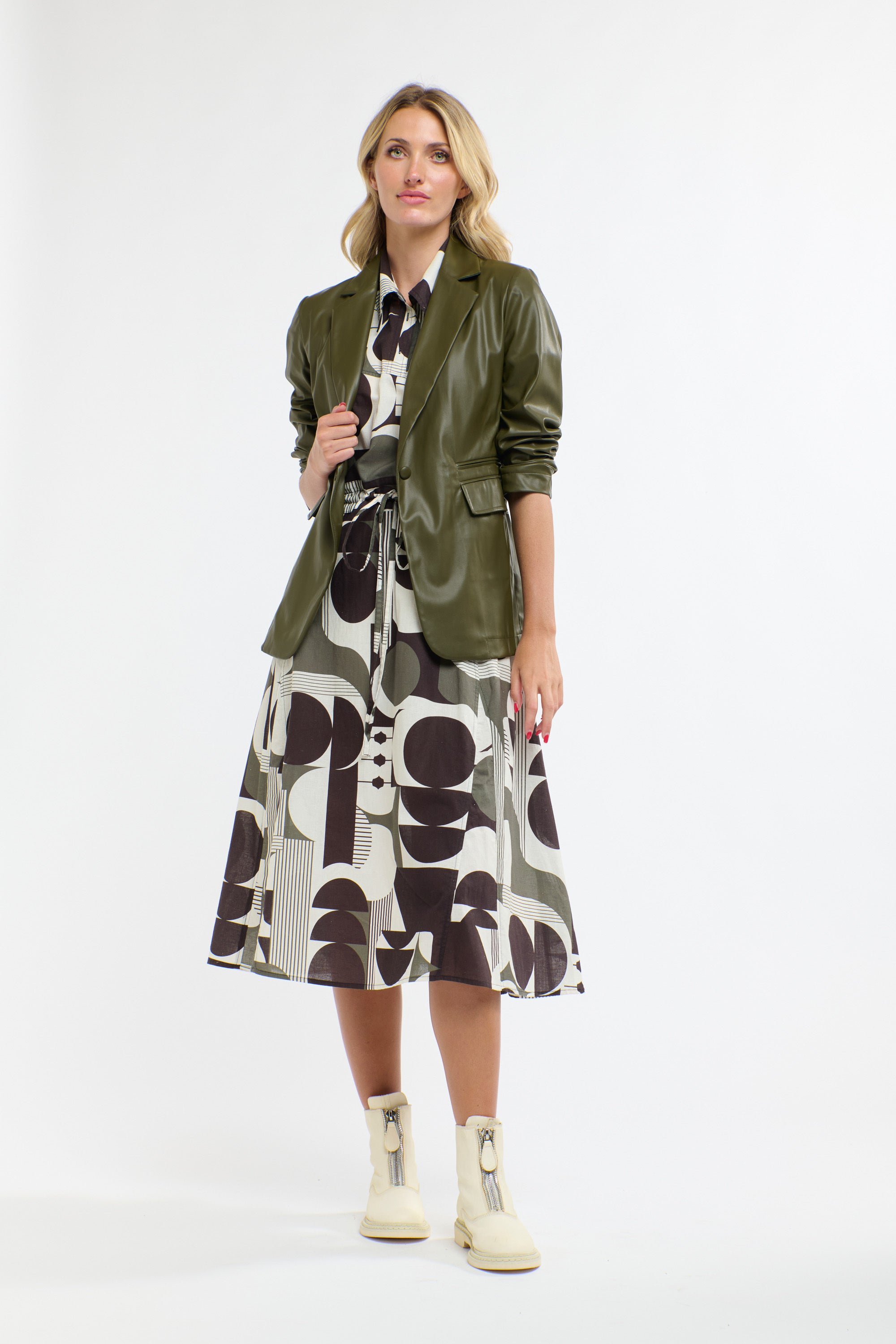PU BLAZER KHAKI