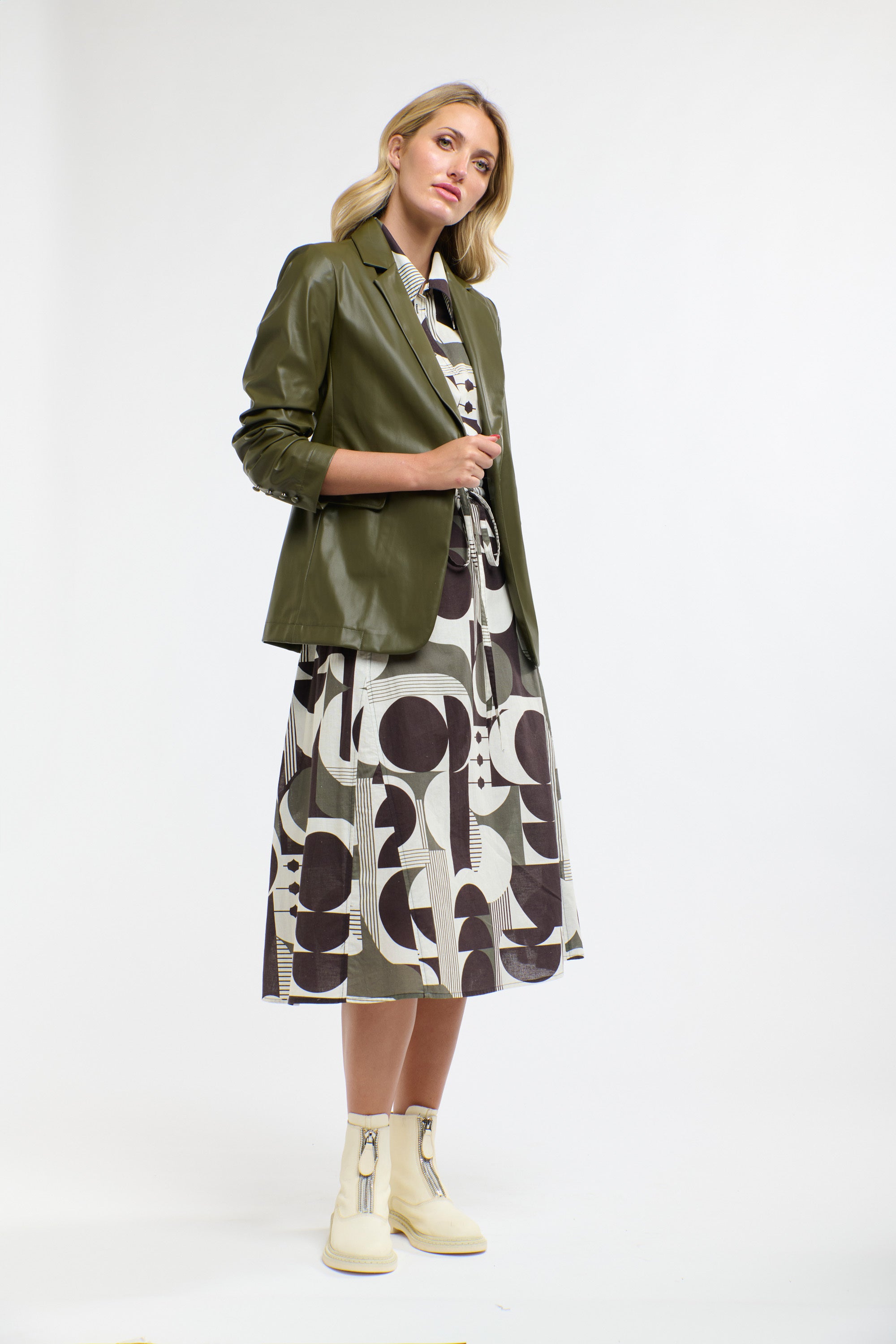 PU BLAZER KHAKI
