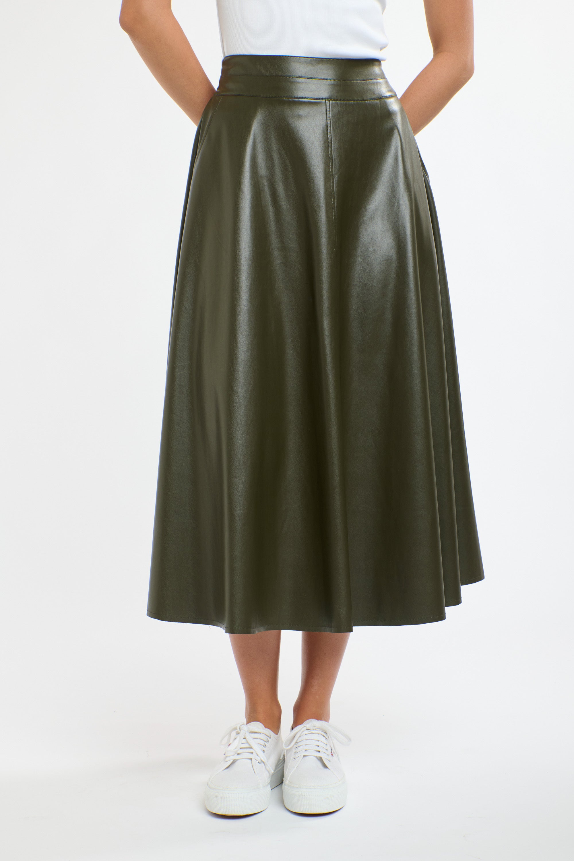 UPDATED DAKOTA PU SKIRT KHAKI