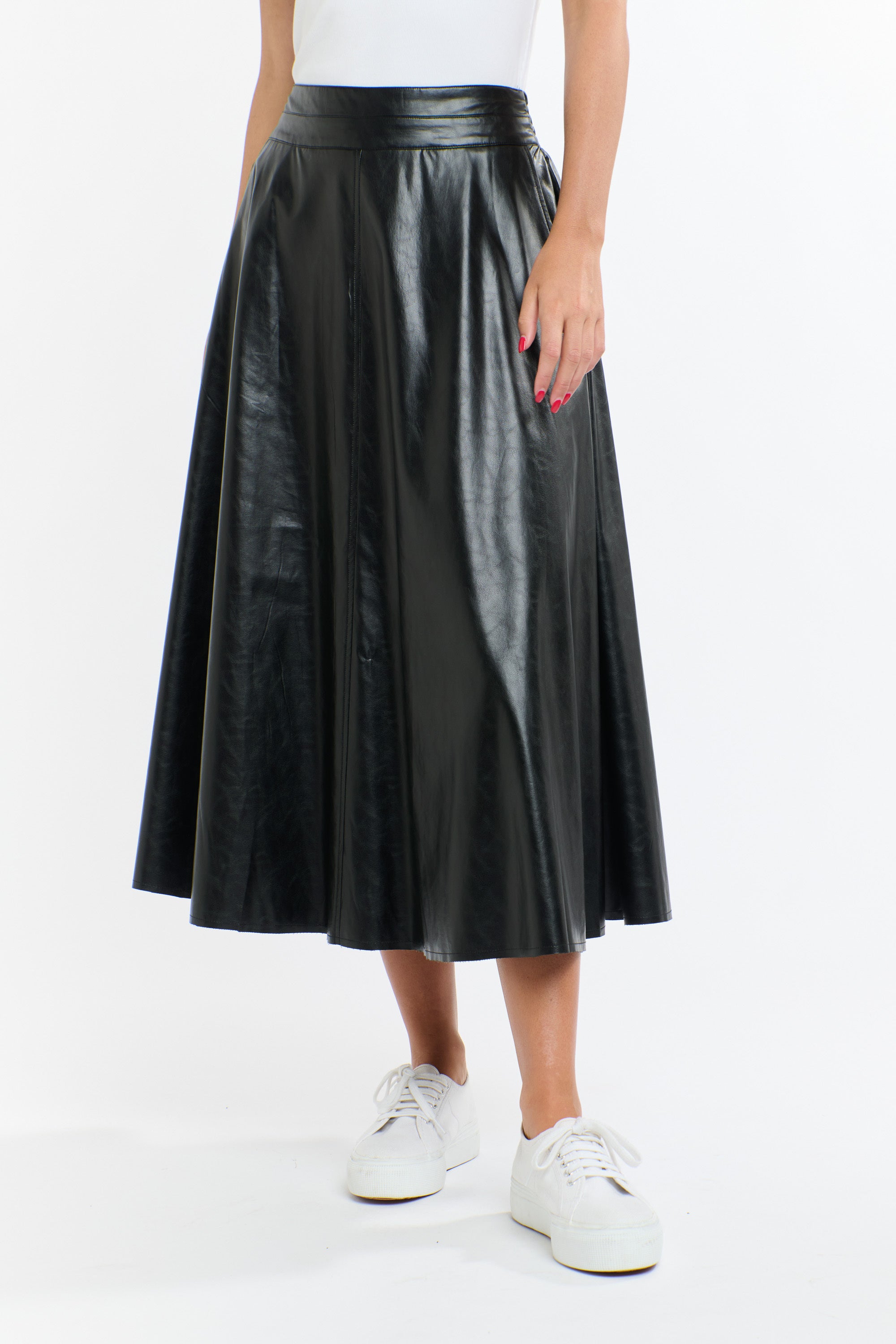 UPDATED DAKOTA PU SKIRT BLACK