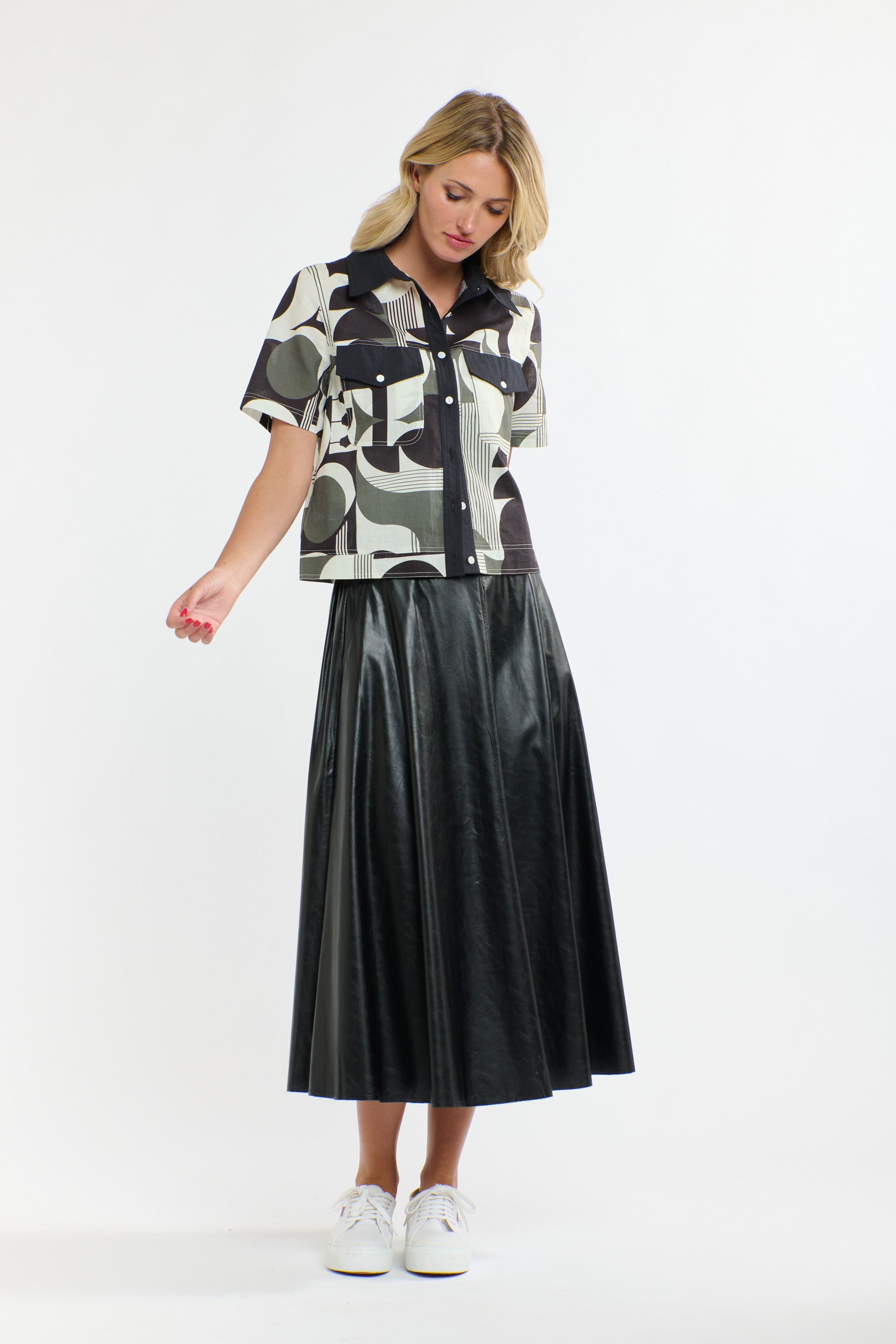 UPDATED DAKOTA PU SKIRT BLACK