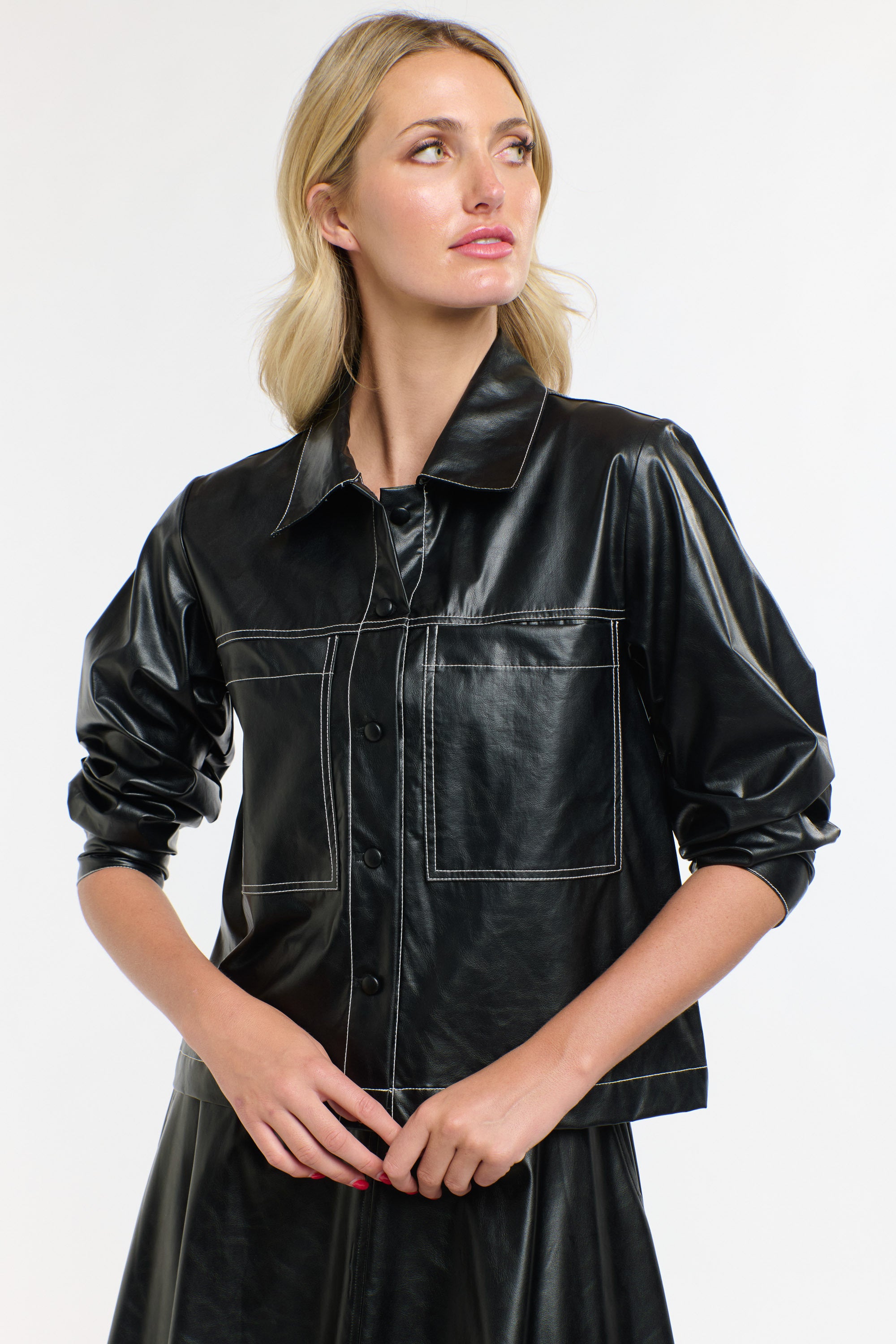 PU SHIRT BLACK