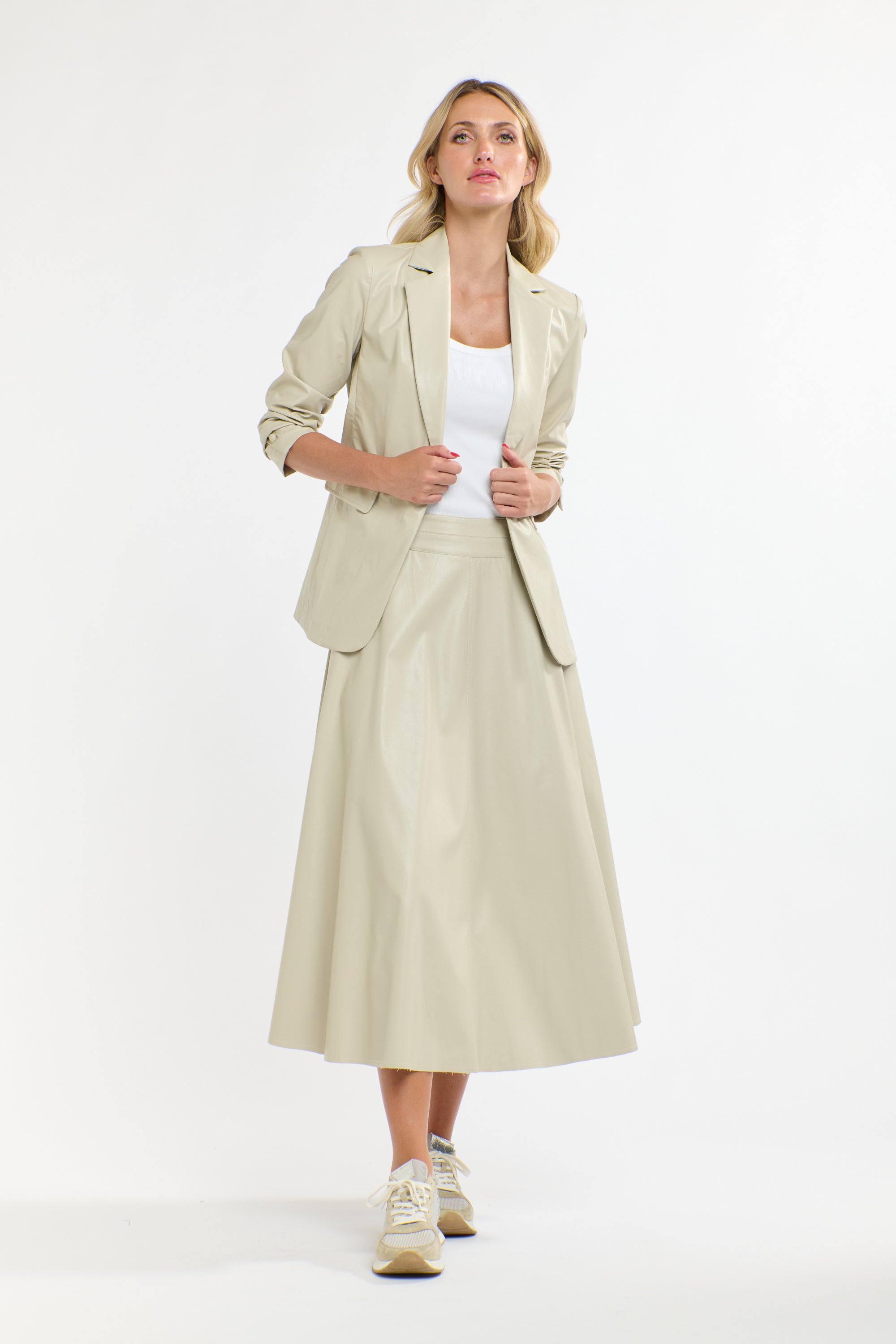 PU BLAZER PARCHMENT