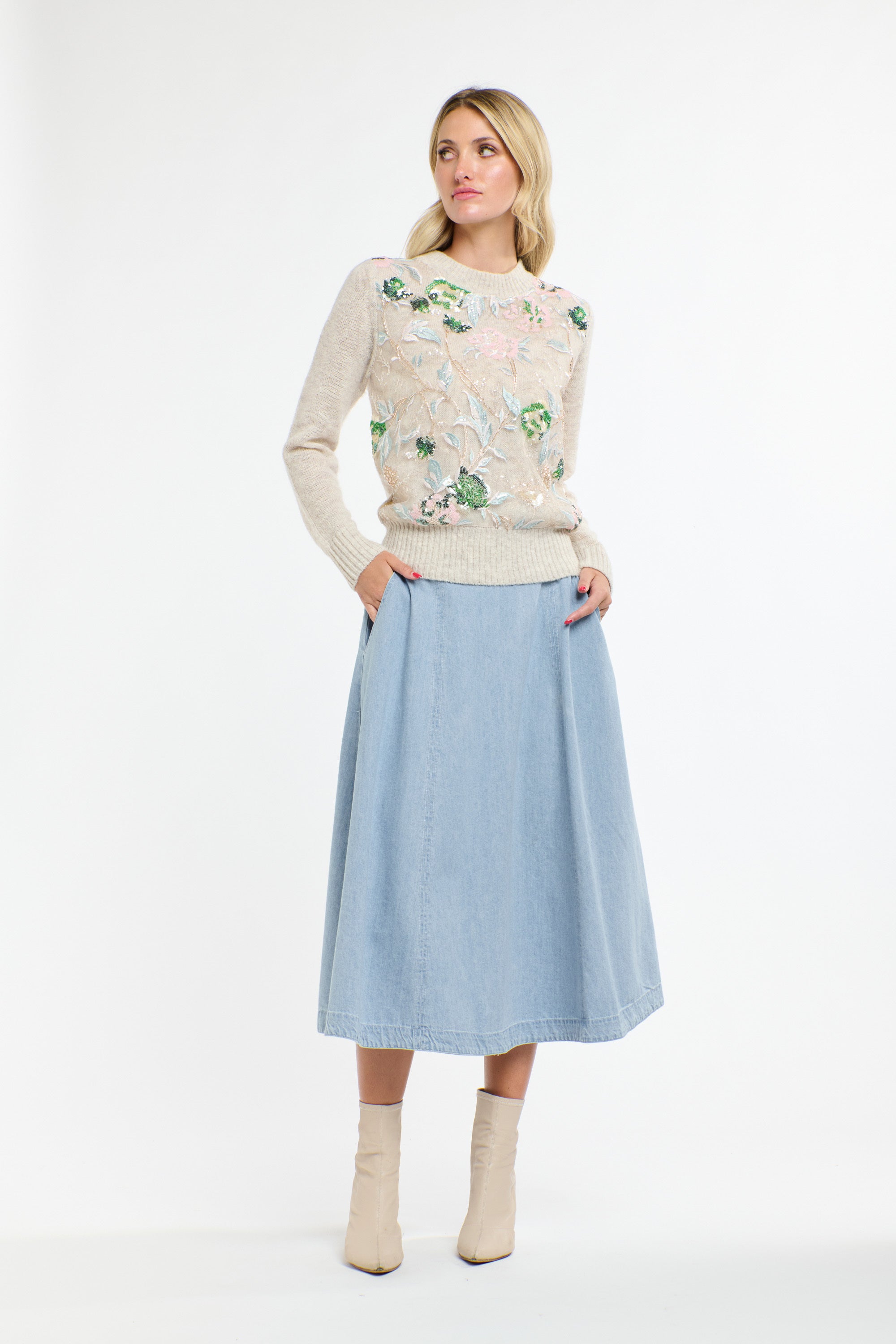 DAKOTA DENIM SKIRT (LW) LIGHT WASH