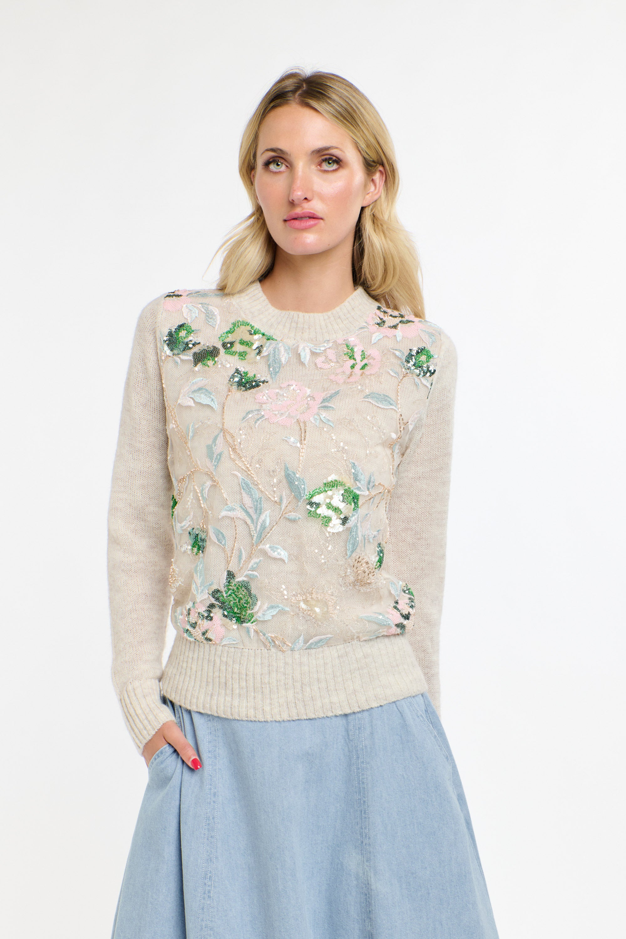 LOLA SEQUIN KNIT NATURAL