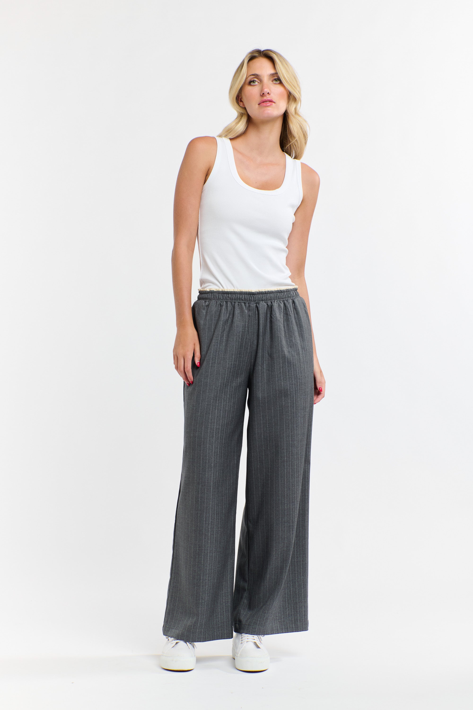 PINSTRIPE PANT GREY SOOT