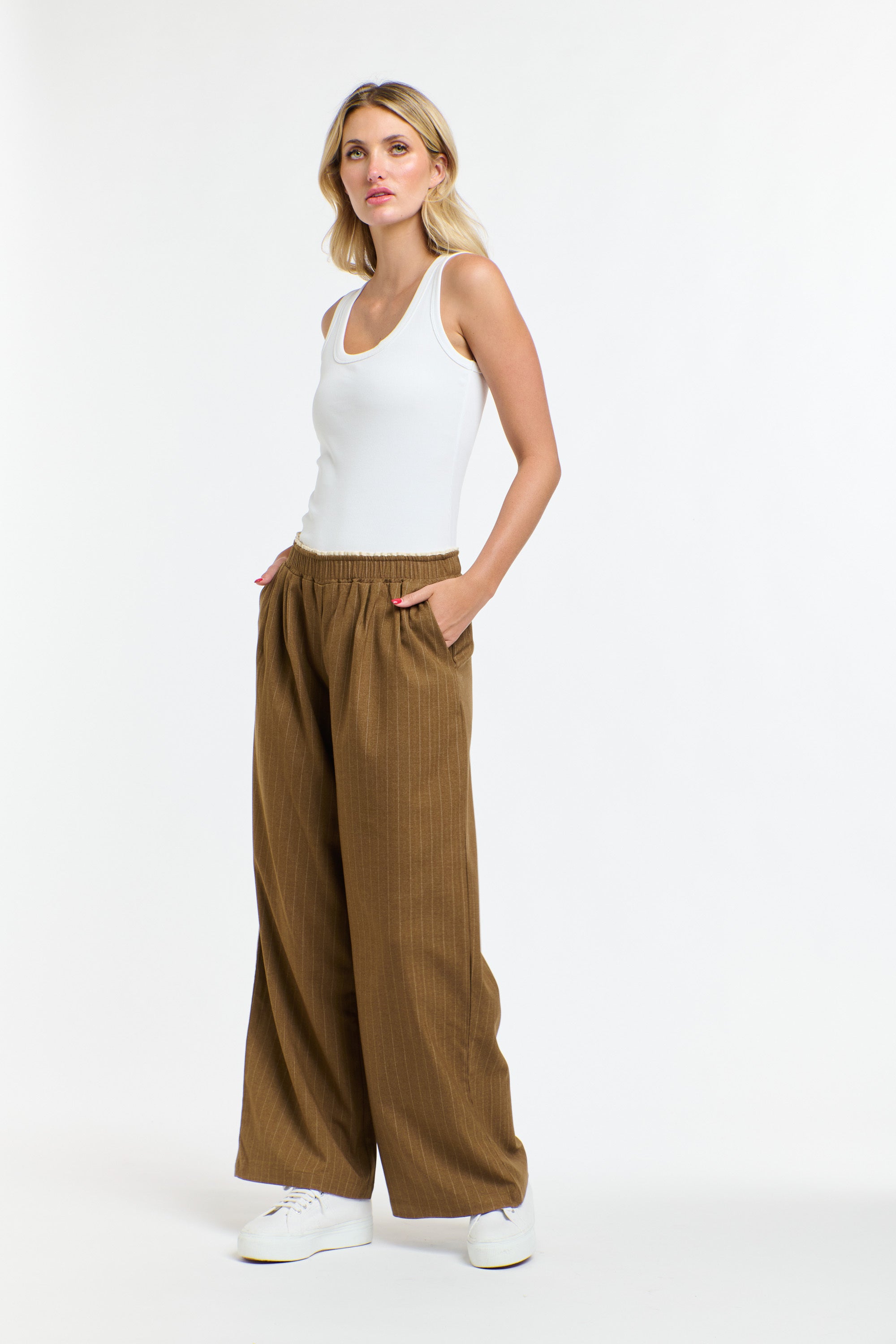 PINSTRIPE PANT BRANDY