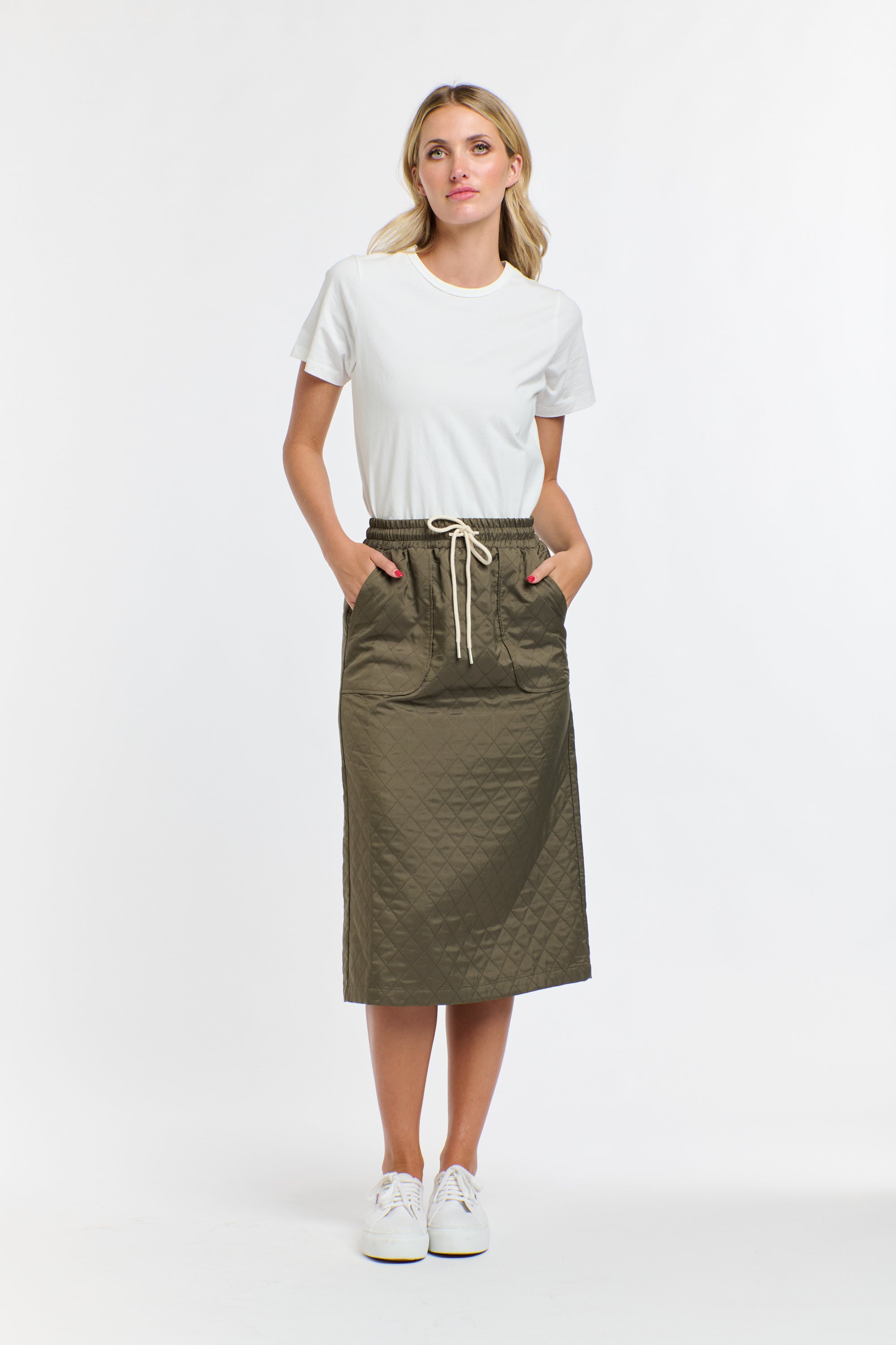 QUILTED SKIRT KHAKI