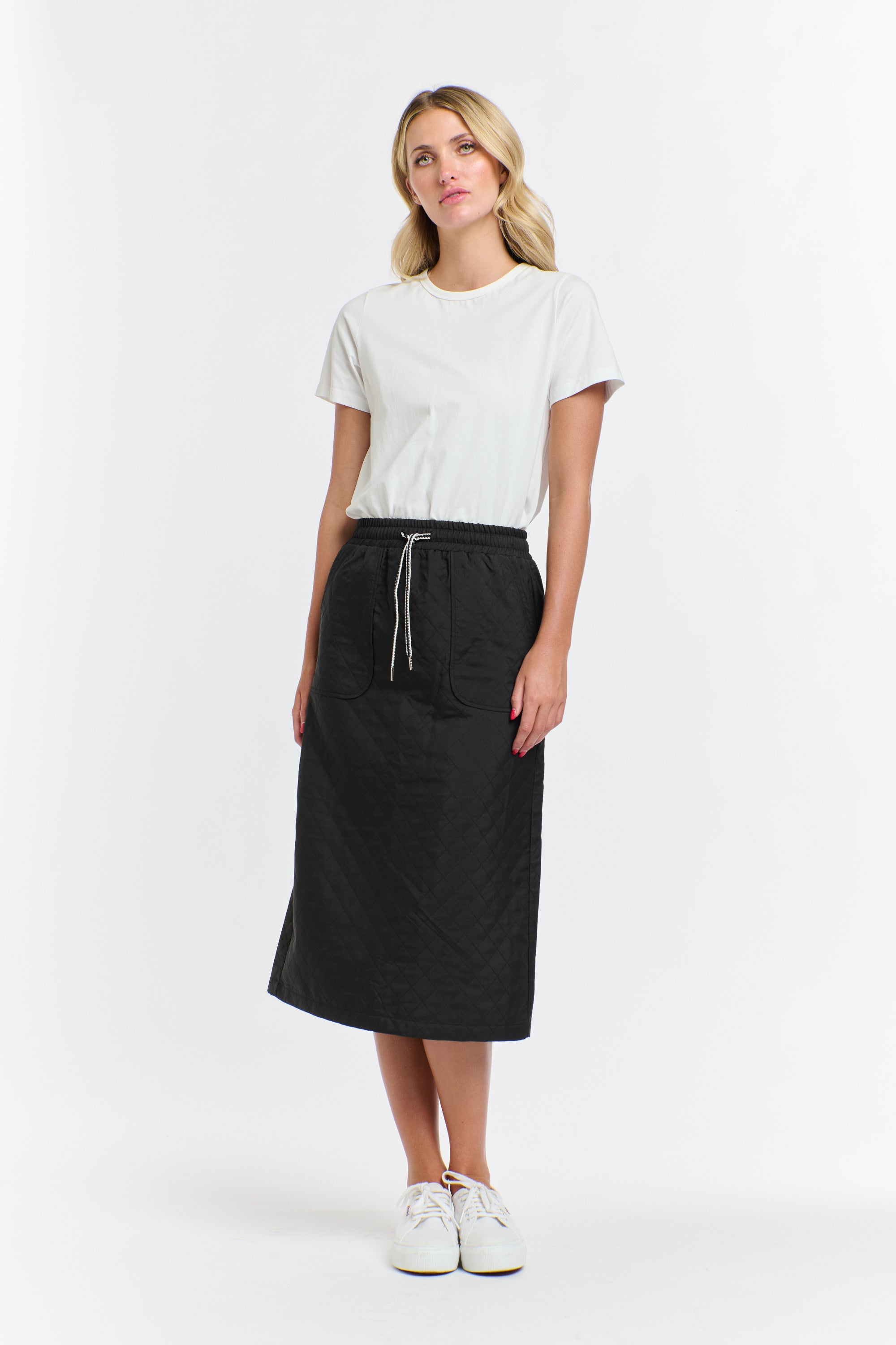 QUILTED SKIRT BLACK