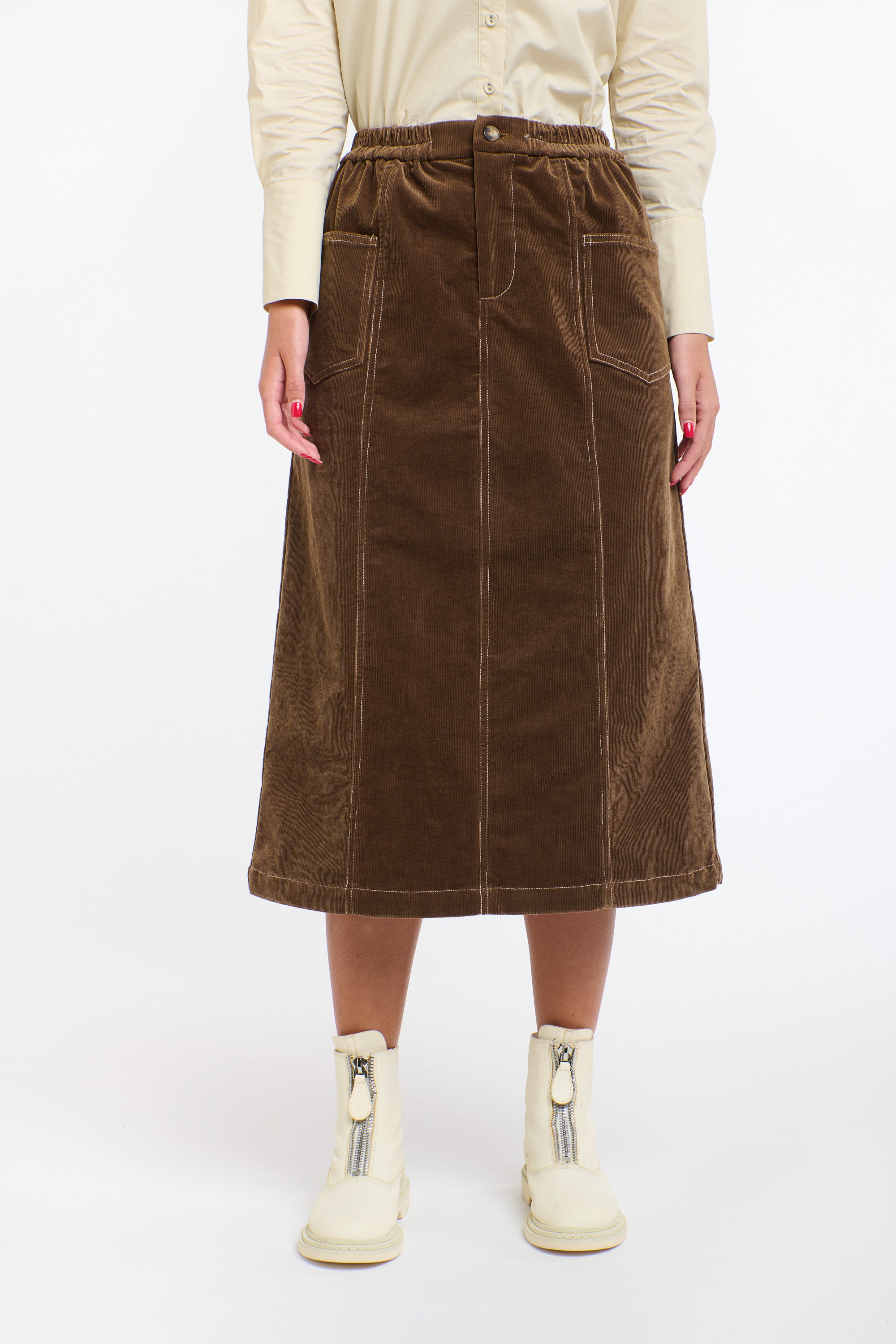 BONNIE CORD SKIRT BRANDY