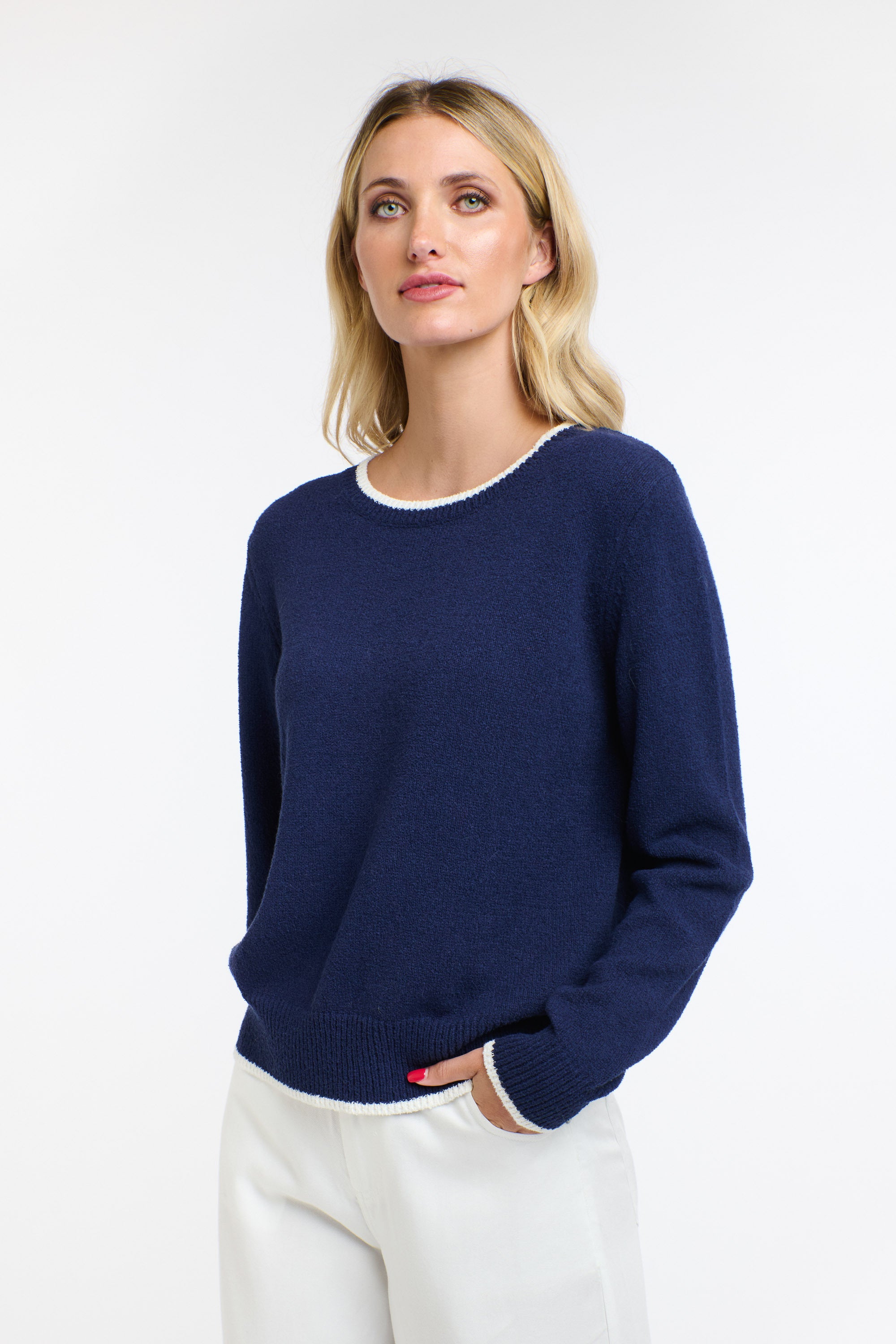 BAKER BOUCLE KNIT NAVY