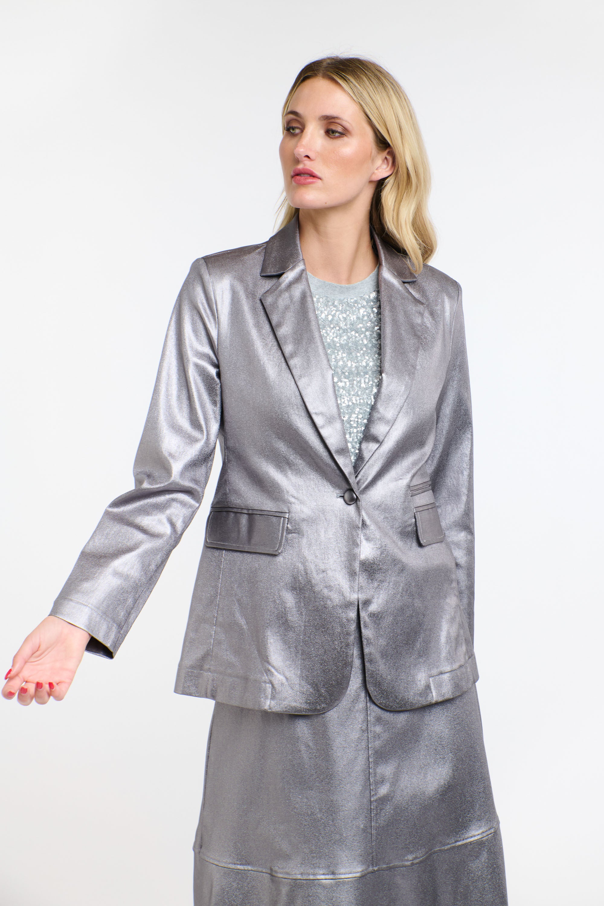 SHINE YOUR WAY BLAZER PEWTER