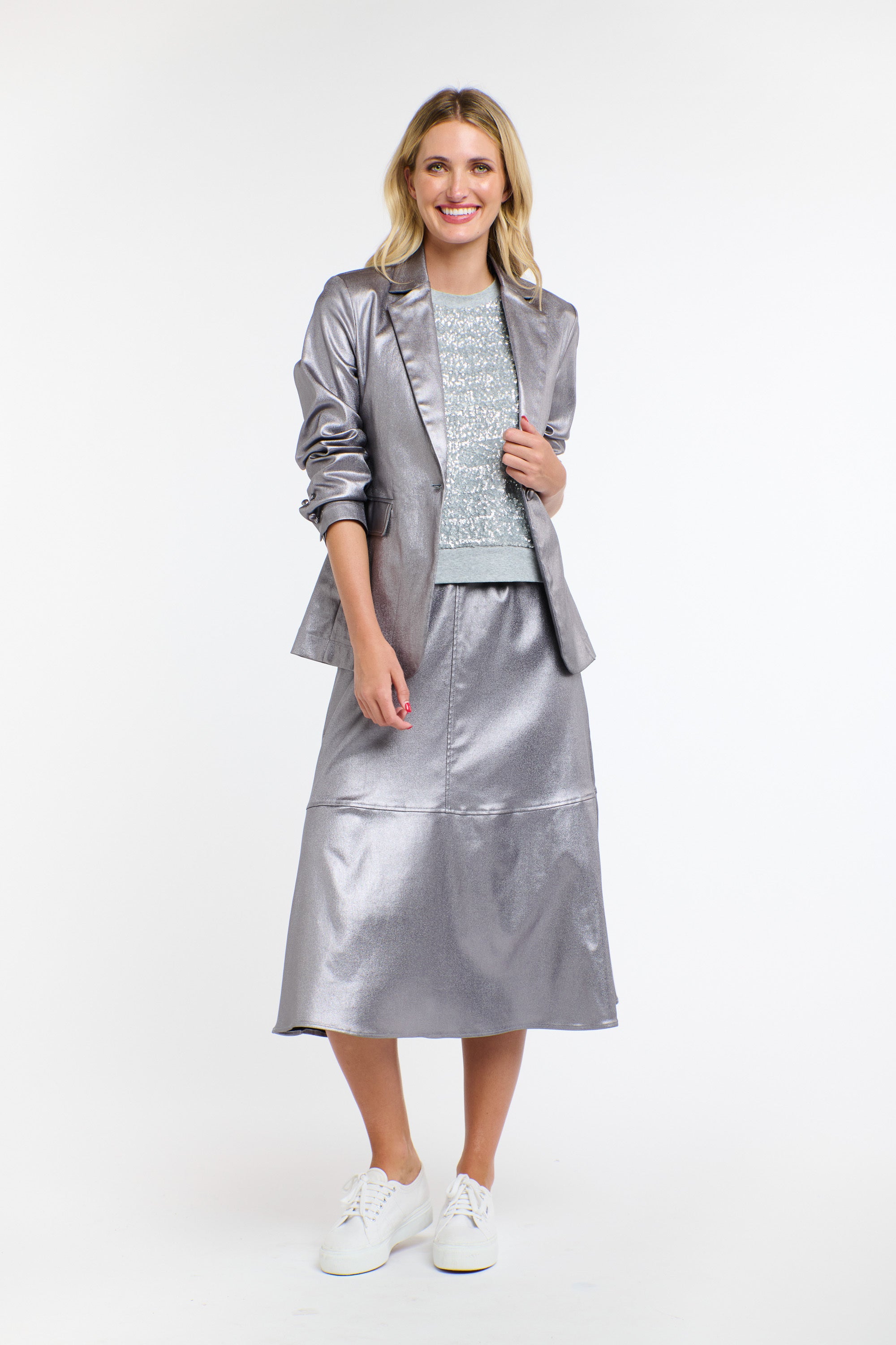 SHINE YOUR WAY BLAZER PEWTER