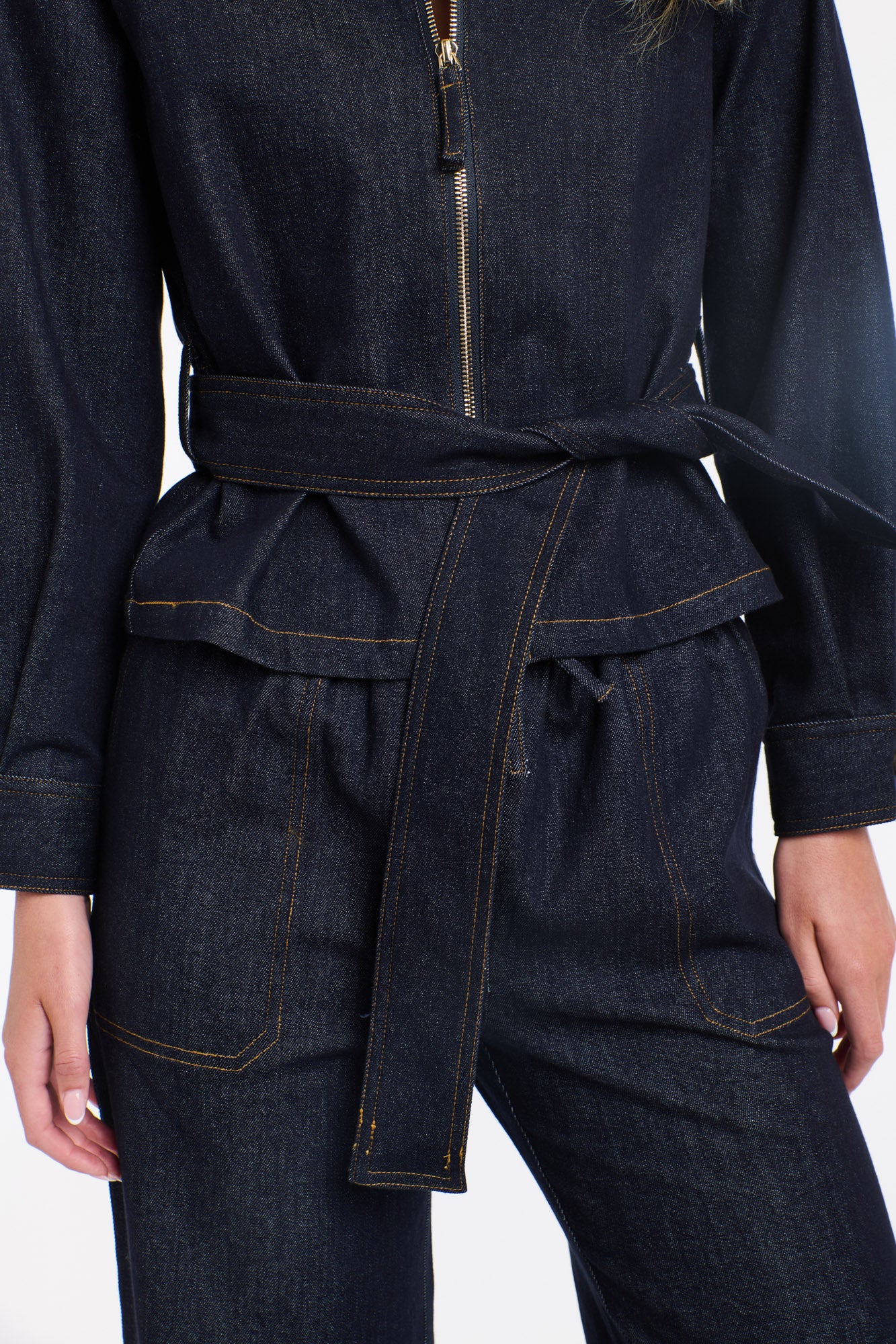MISHA DRAWCORD DENIM PANTS