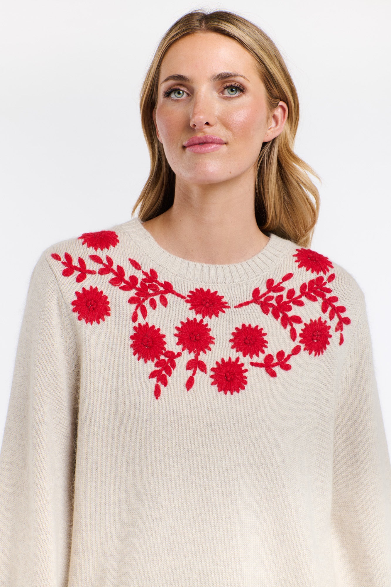 CINDY FLORAL EMBROIDERED KNIT