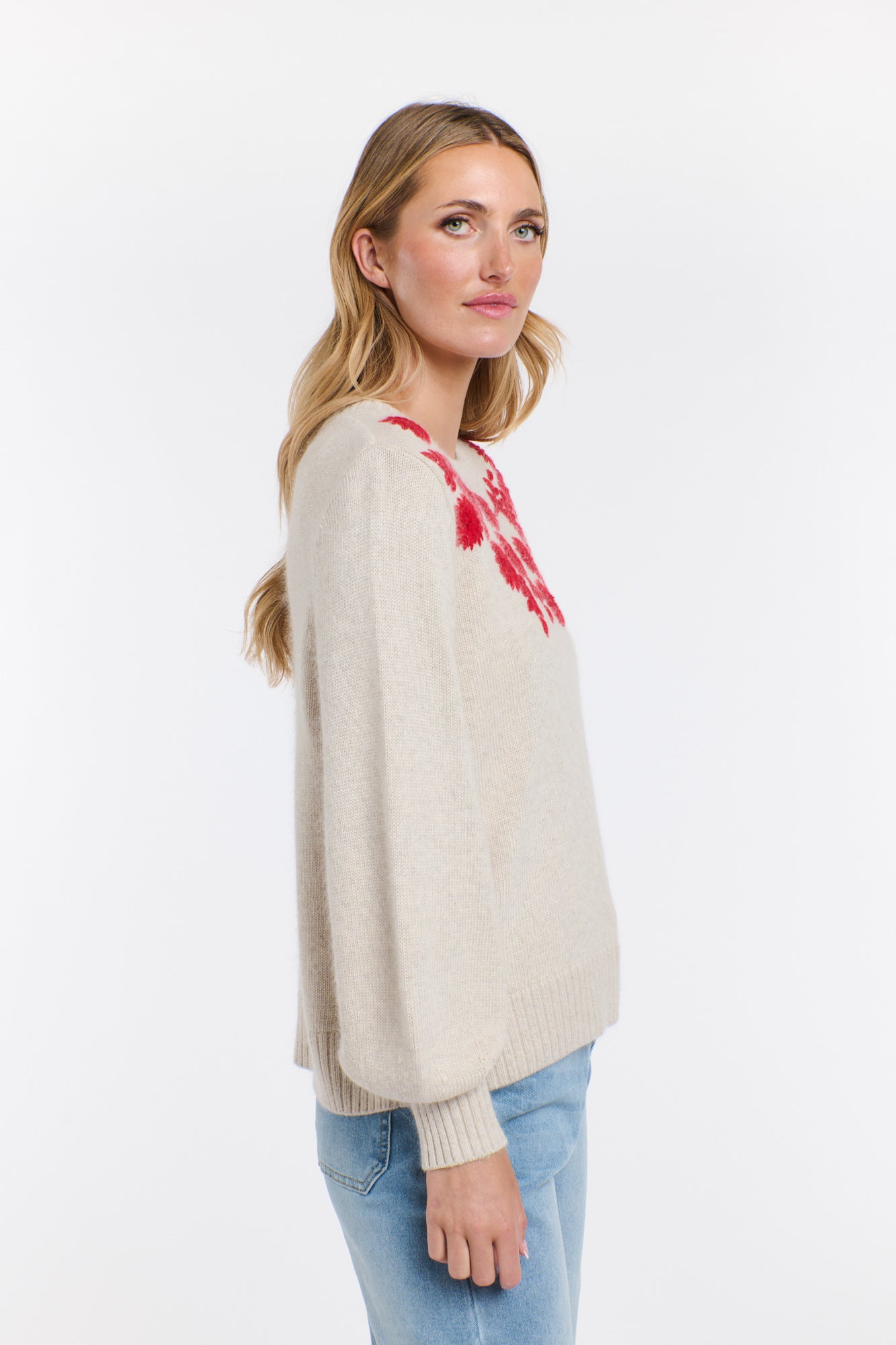 CINDY FLORAL EMBROIDERED KNIT