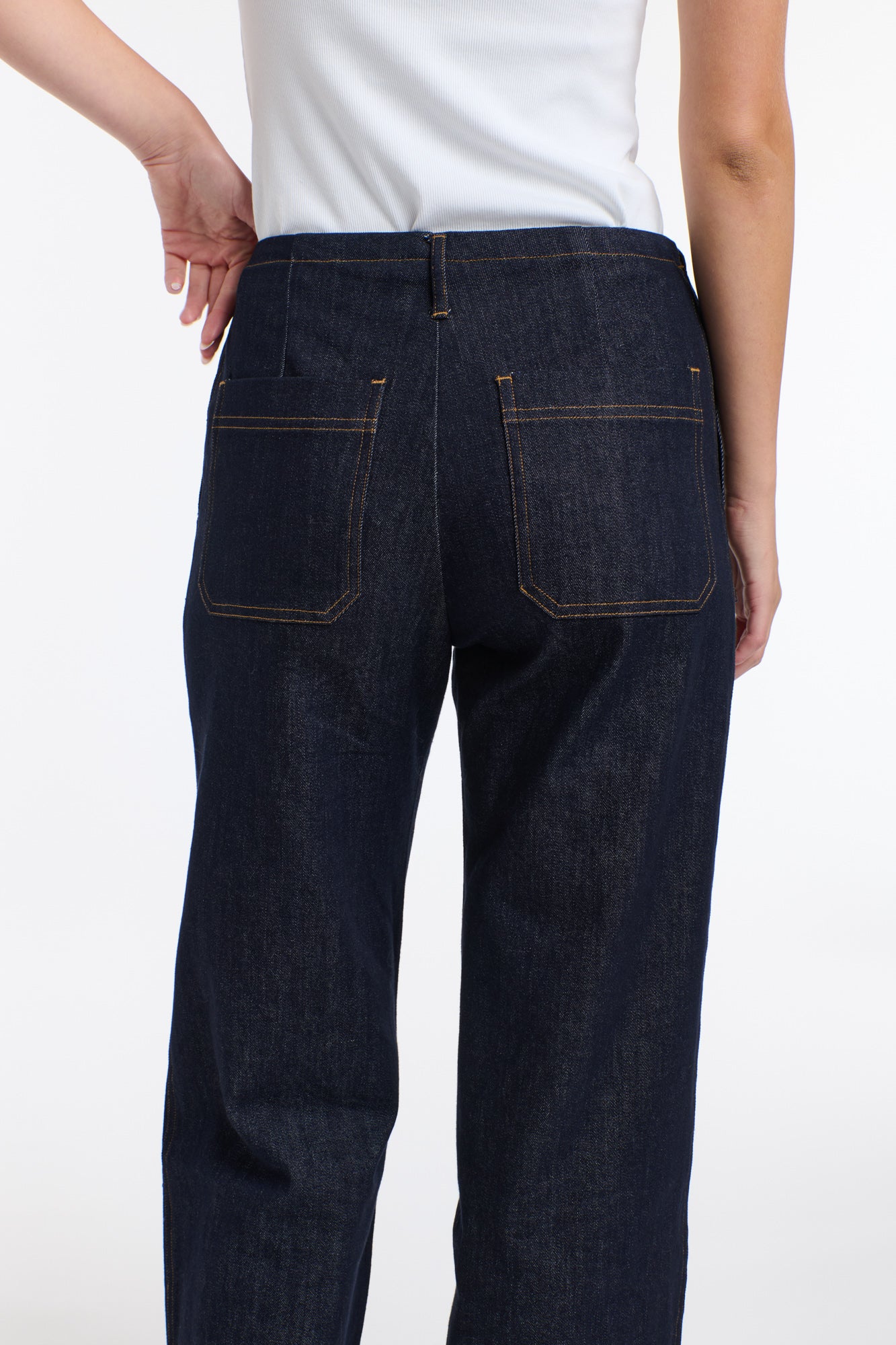 MISHA DRAWCORD DENIM PANTS