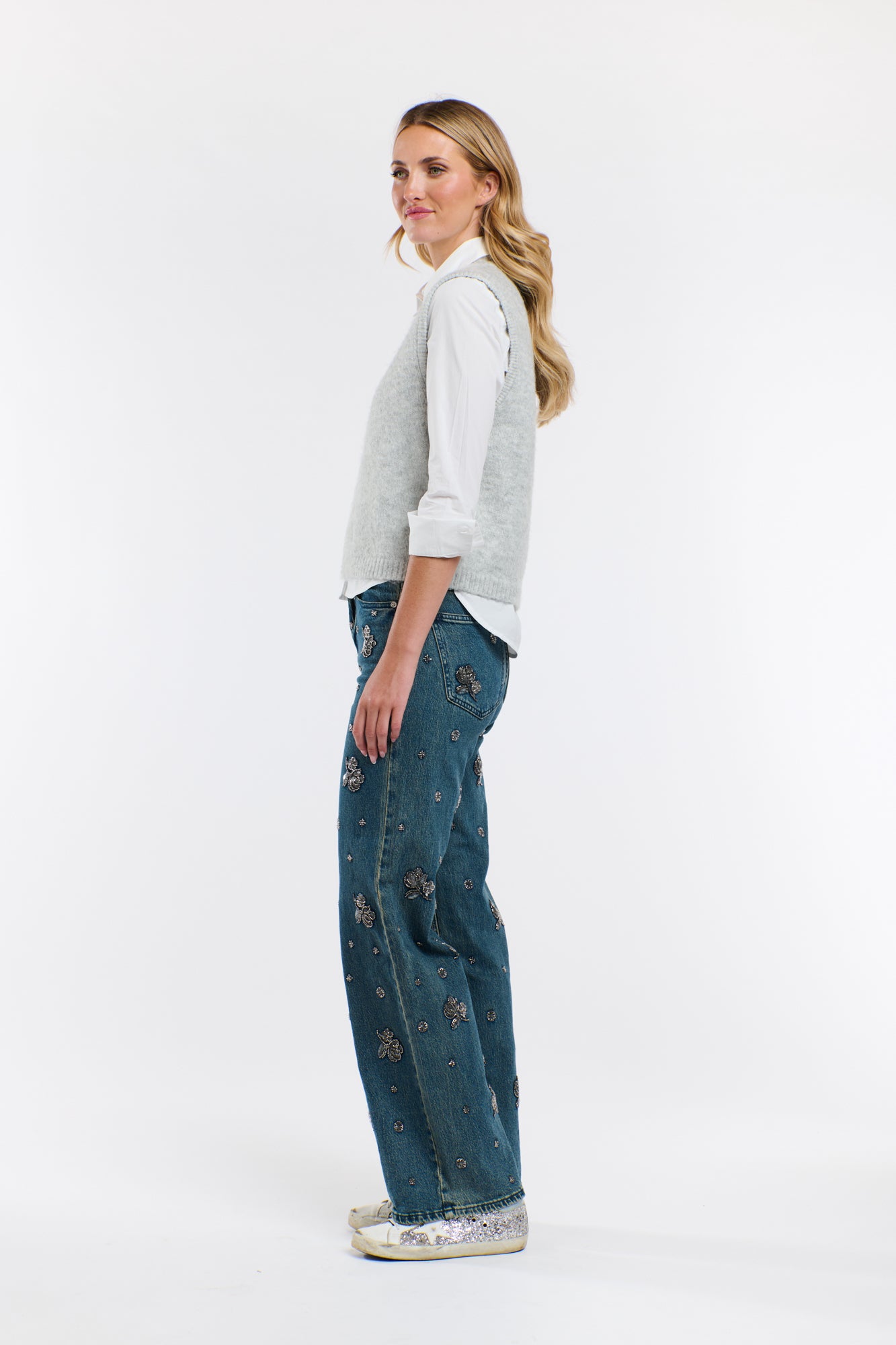 CRYSTAL EMBROIDERED JEAN