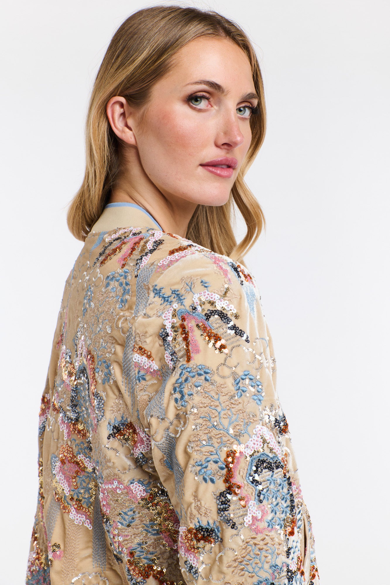 IVORY CHARM BOMBER JACKET