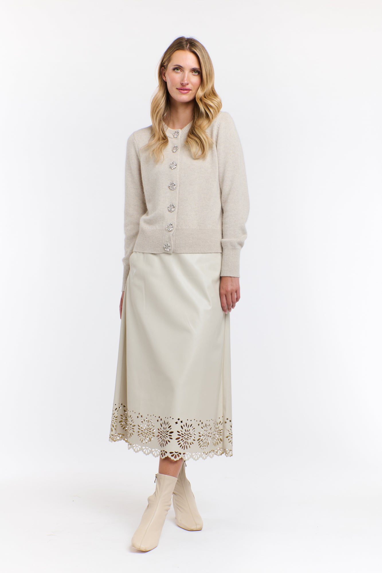 RAVEN LASER CUT PU SKIRT