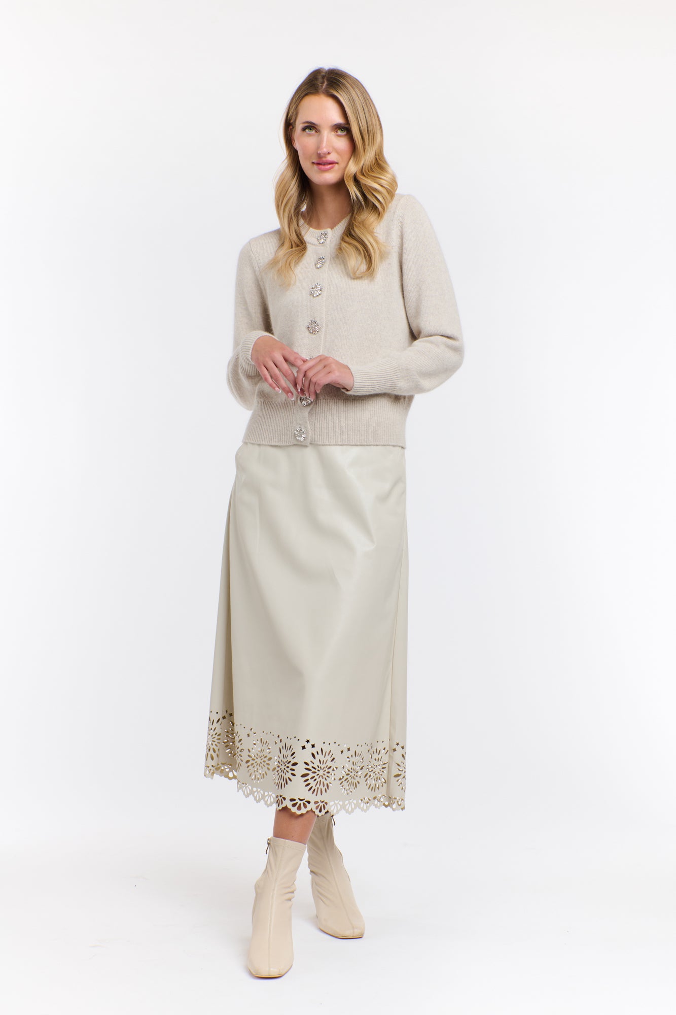 RAVEN PU LASER CUT SKIRT