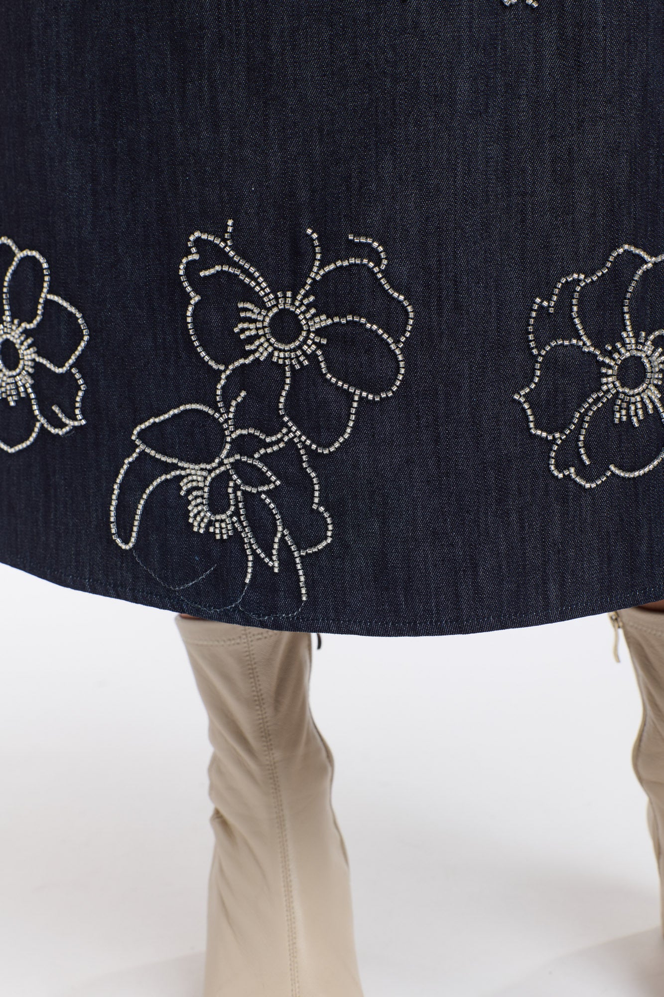 ESTELLE DENIM SEQUINS SKIRT