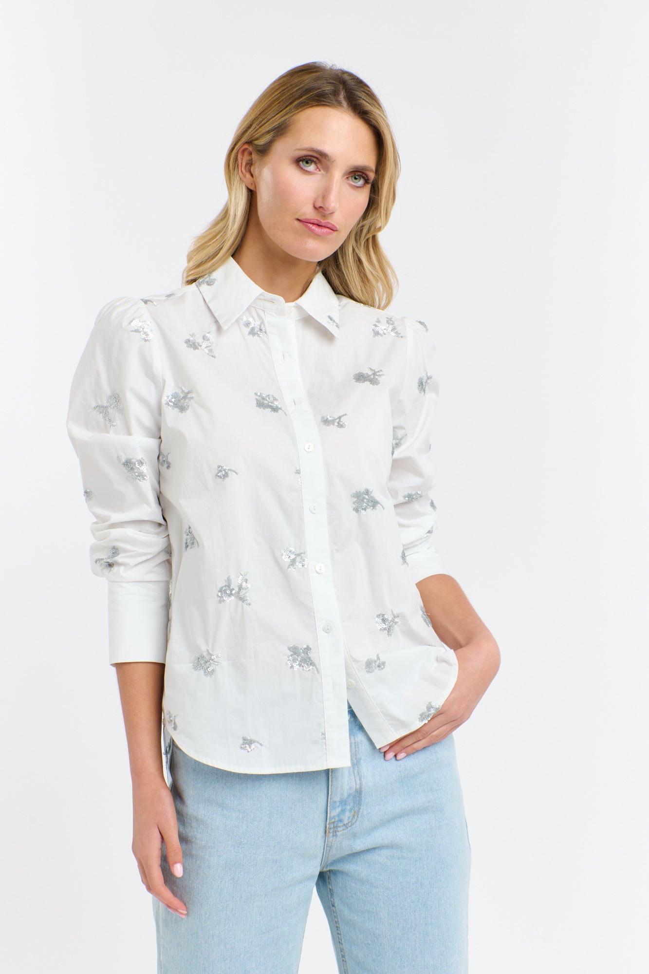 PENELOPE SEQUINS SHIRT WHITE