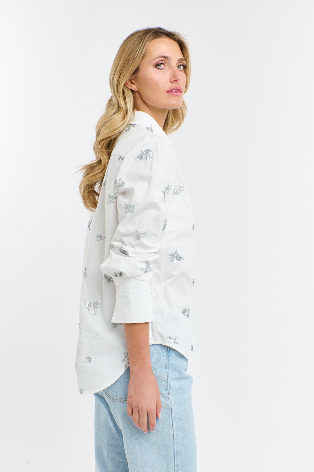 PENELOPE SEQUINS SHIRT WHITE