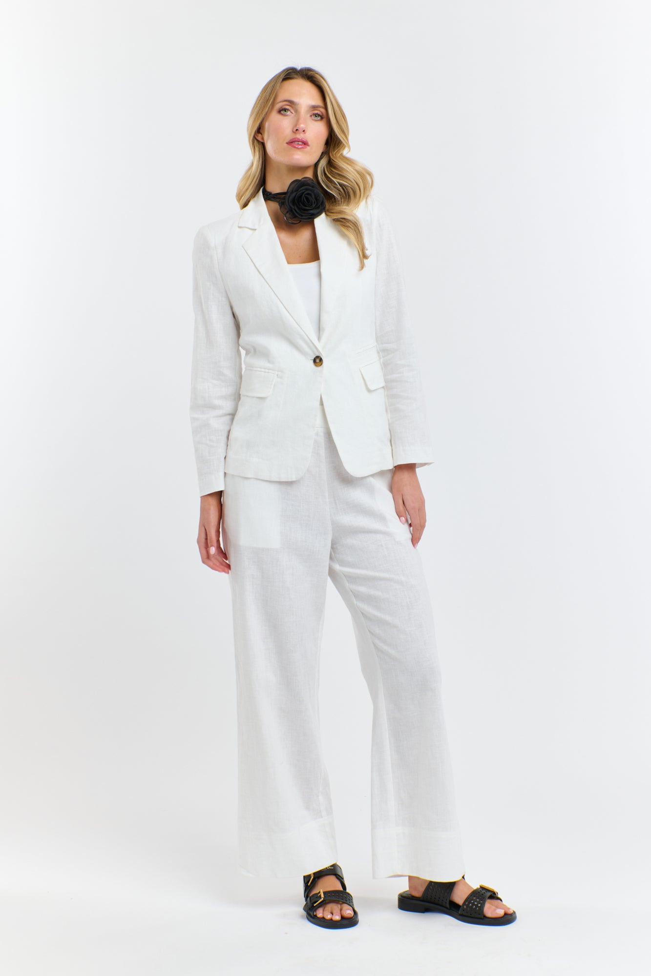 PORTOFINO LINEN BLAZER WHITE