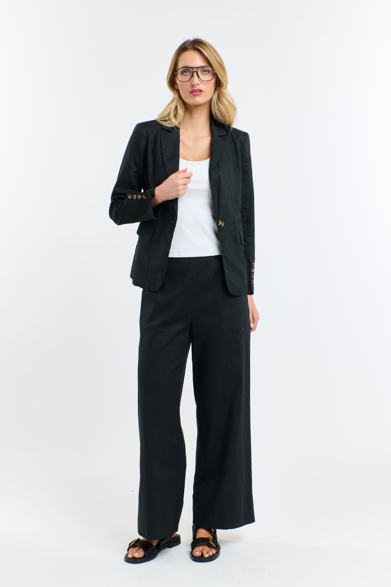 PORTOFINO LINEN BLAZER BLACK