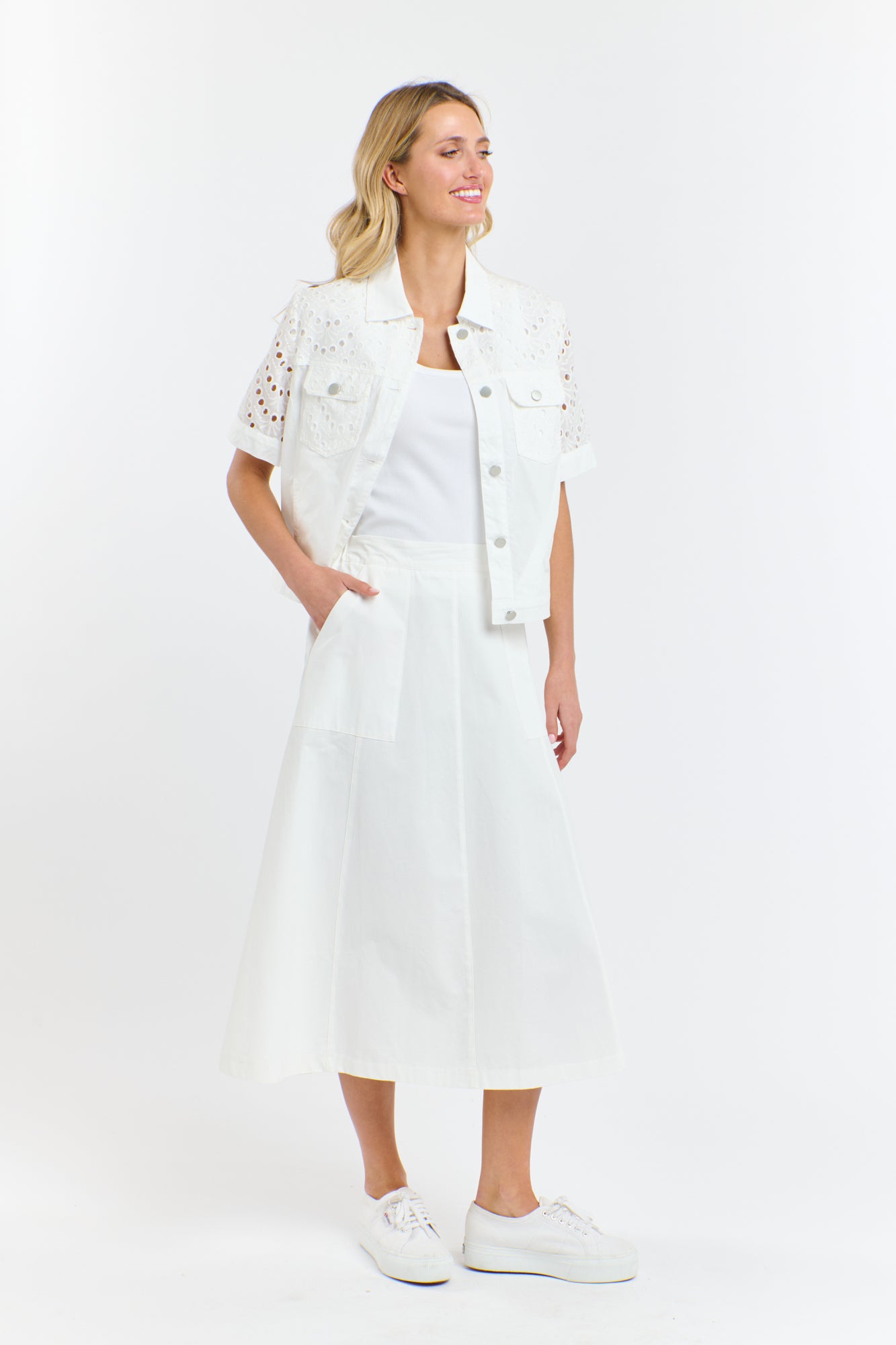 FAITH SHORT SLEEVE JACKET WHITE