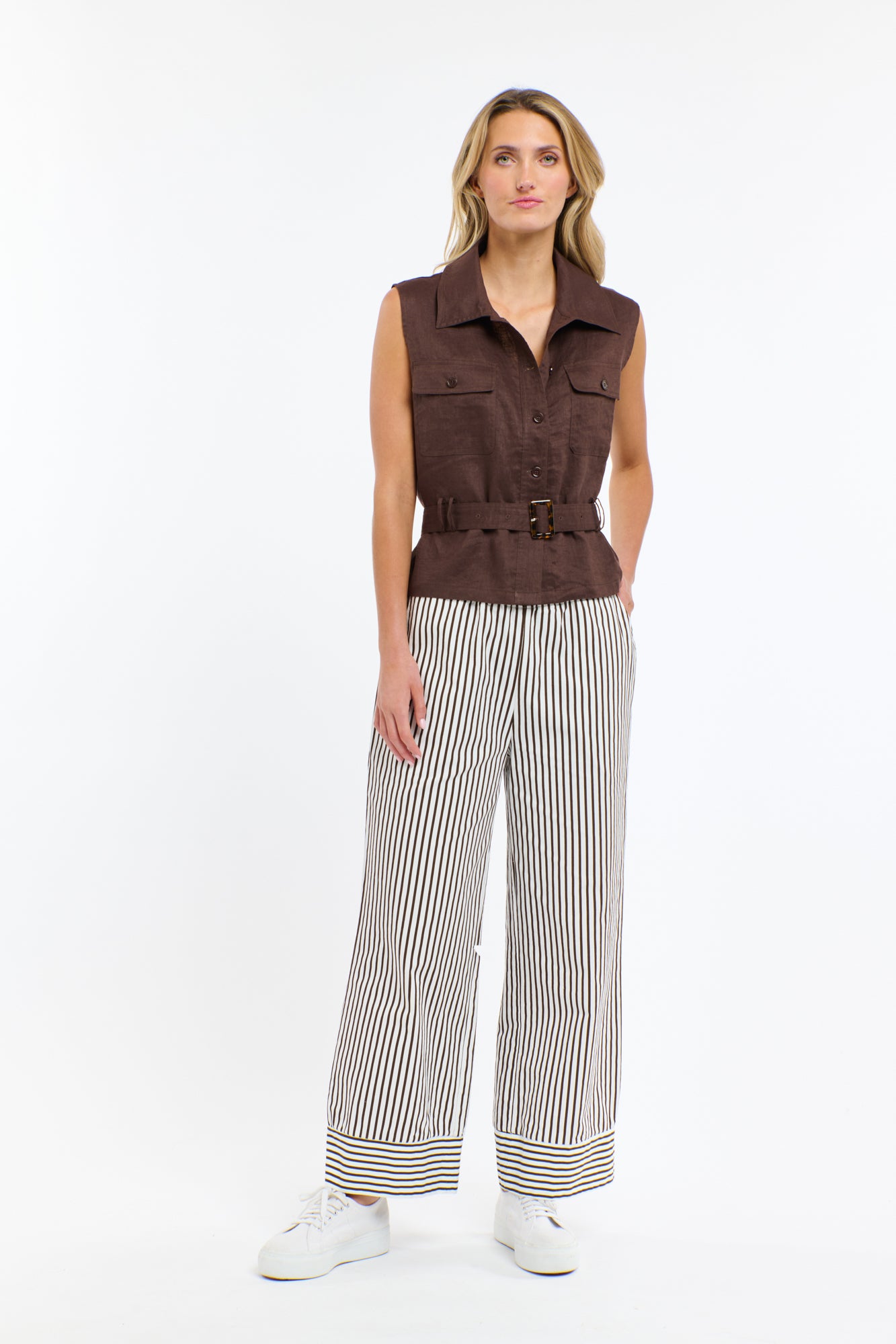 HARRISON STRIPE PANT COCOA STRIPE