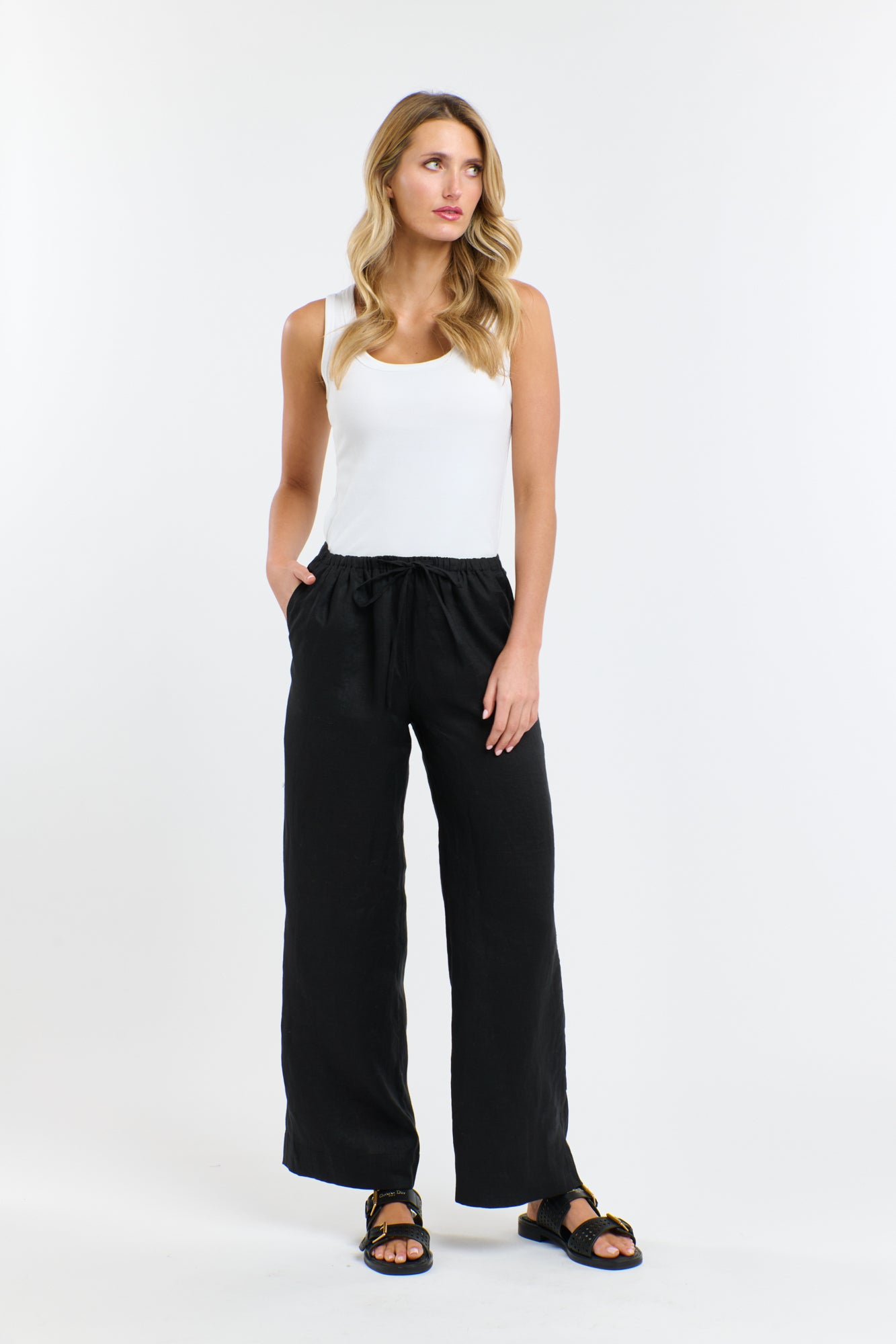 PERRY LINEN DRAWCORD PANT