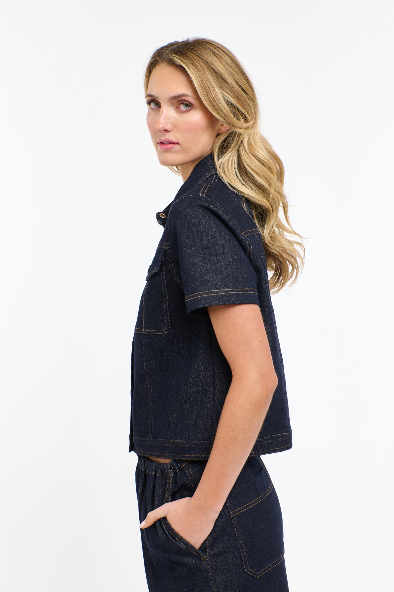 RAFFI SHORT SLEEVE DENIM JACKET