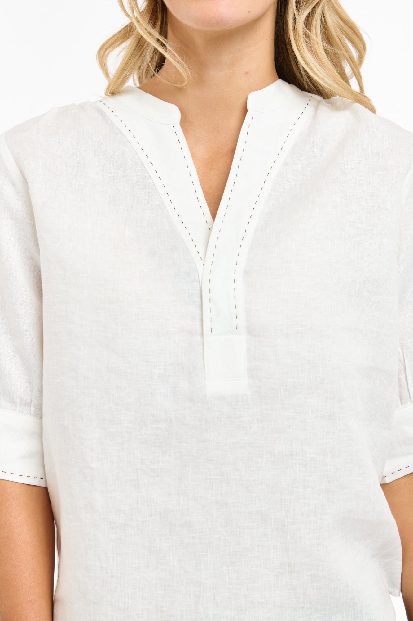 BRADLEY LINEN STITCH TOP