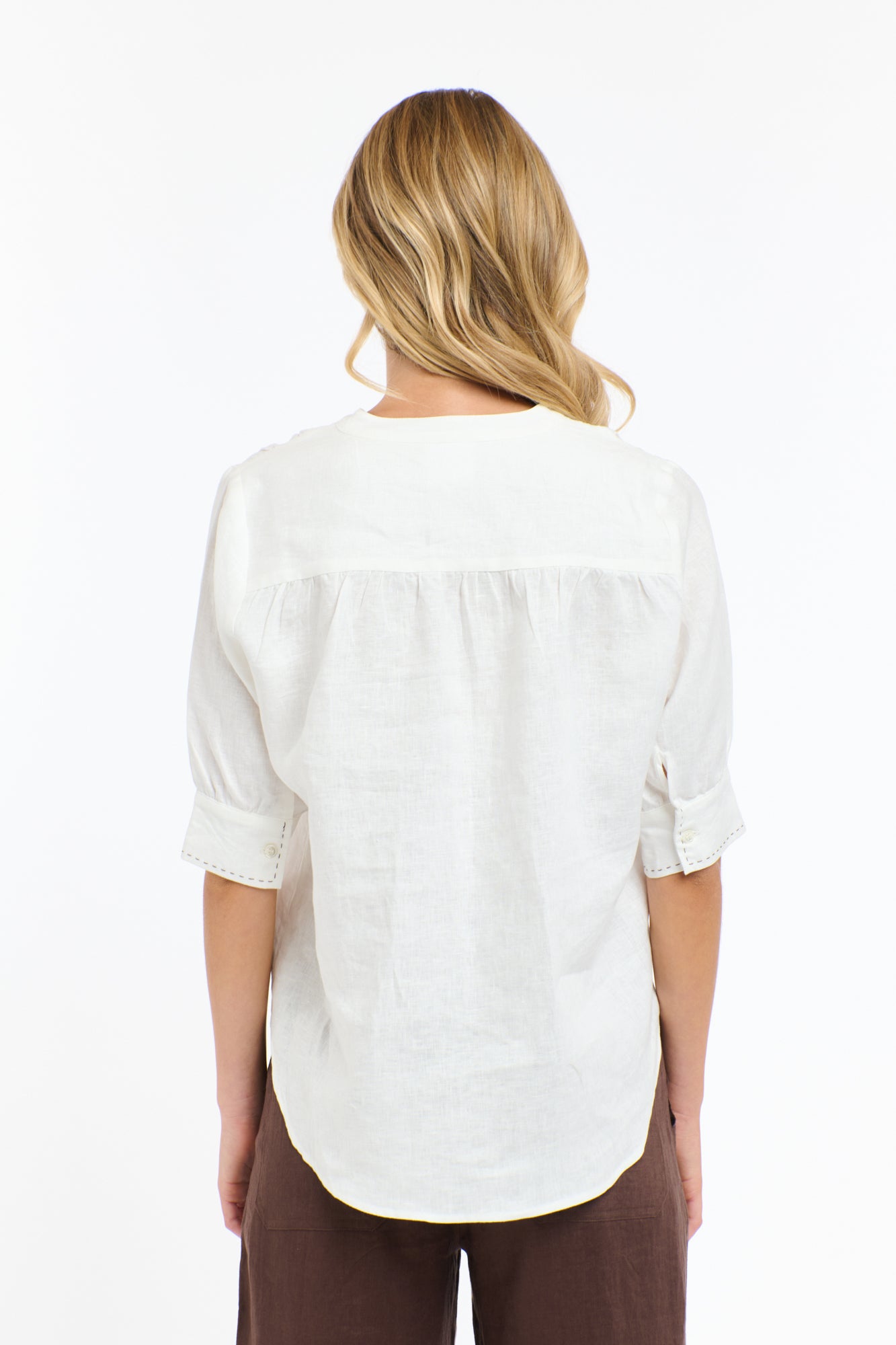 BRADLEY LINEN STITCH TOP