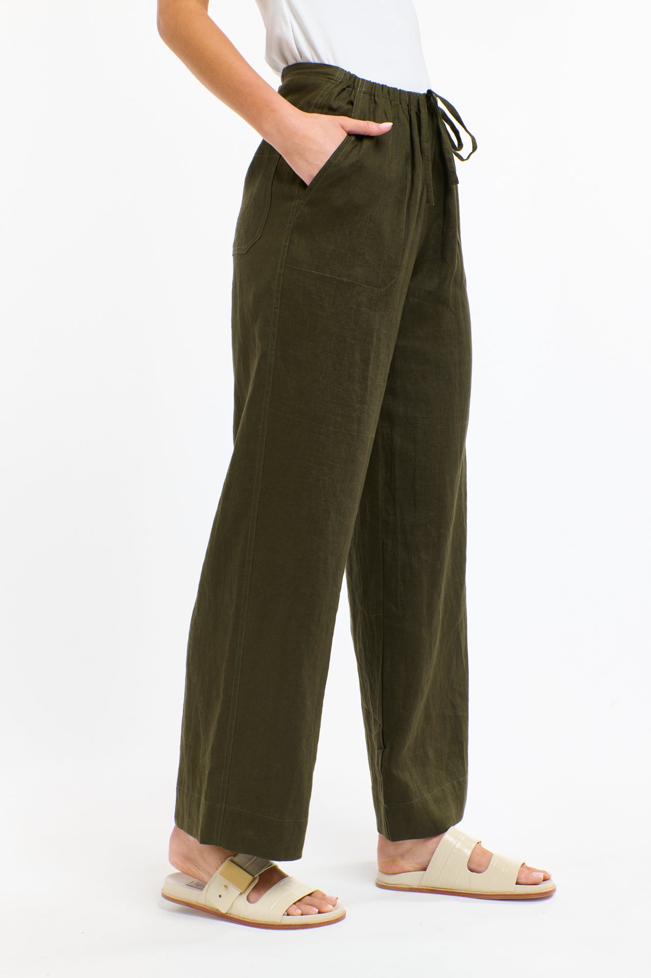 PERRY LINEN DRAWCORD PANT