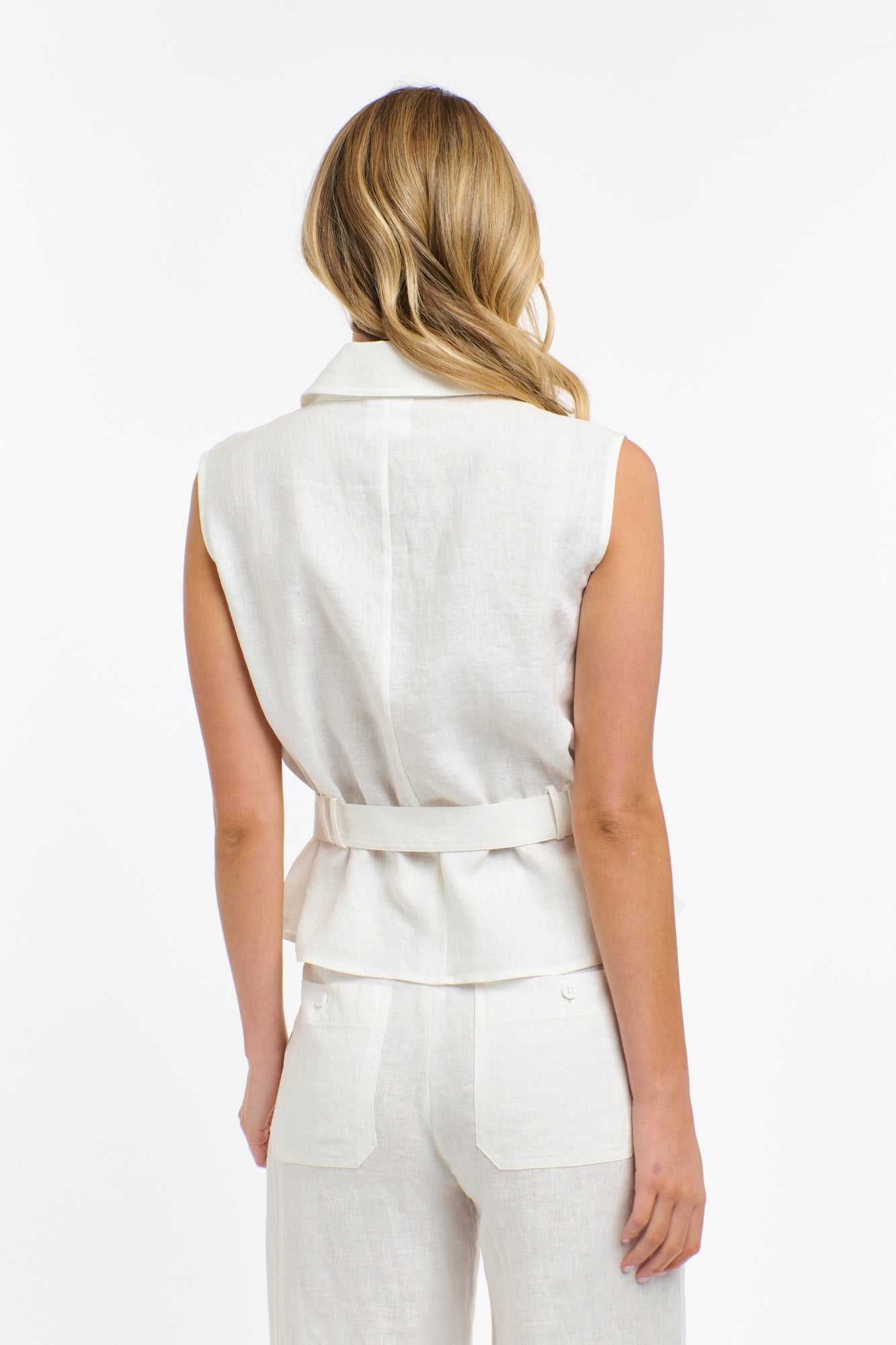 トップス Eaphi linen like belt vest PERRY LINEN VEST | 365 Days