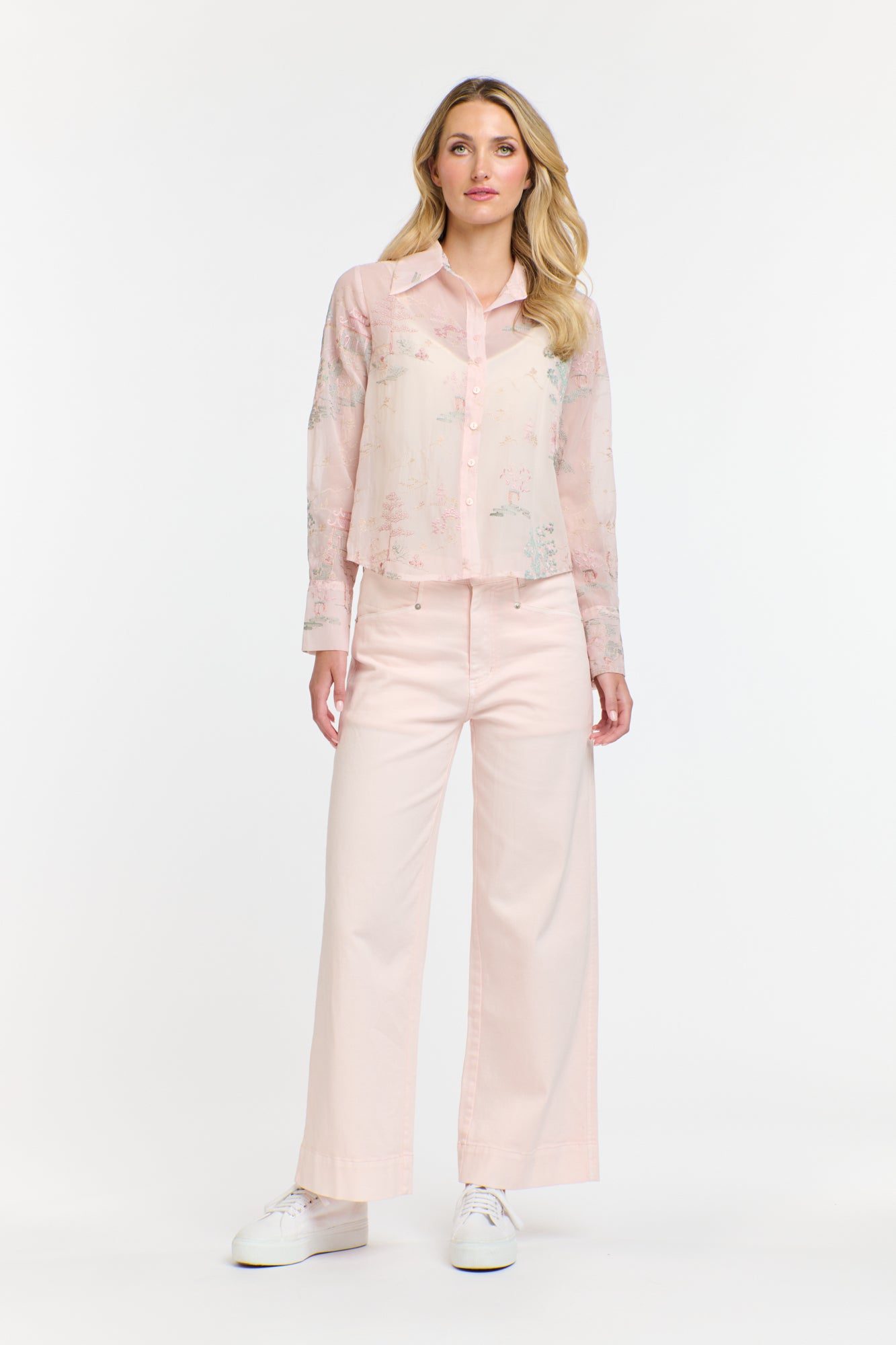 TEMPLE PINK SHEER SHIRT